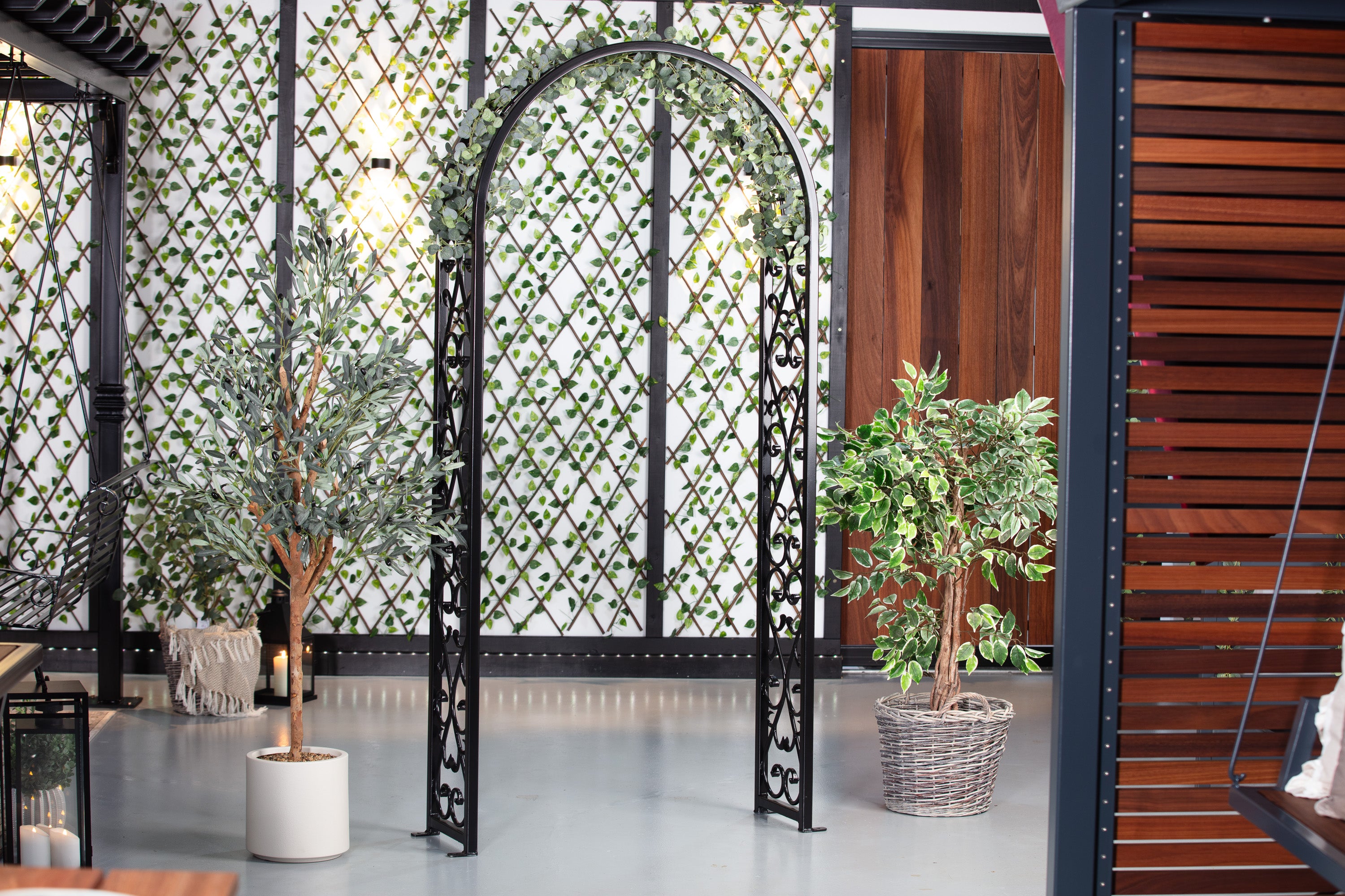 Bespoke Galvanised Steel Rose Arch | Traditional Garden Archway with Decorative Scrollwork
