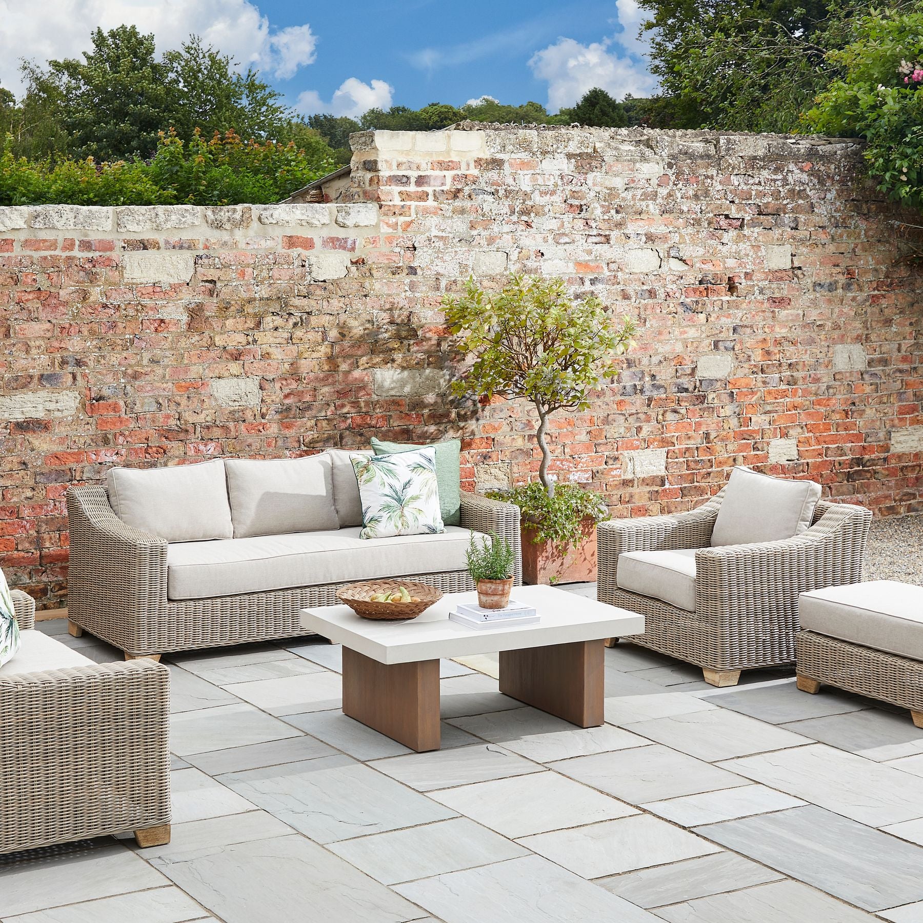 Capri Outdoor Armchair - All-Weather HDPE Wicker with Quick-Dry Cushions