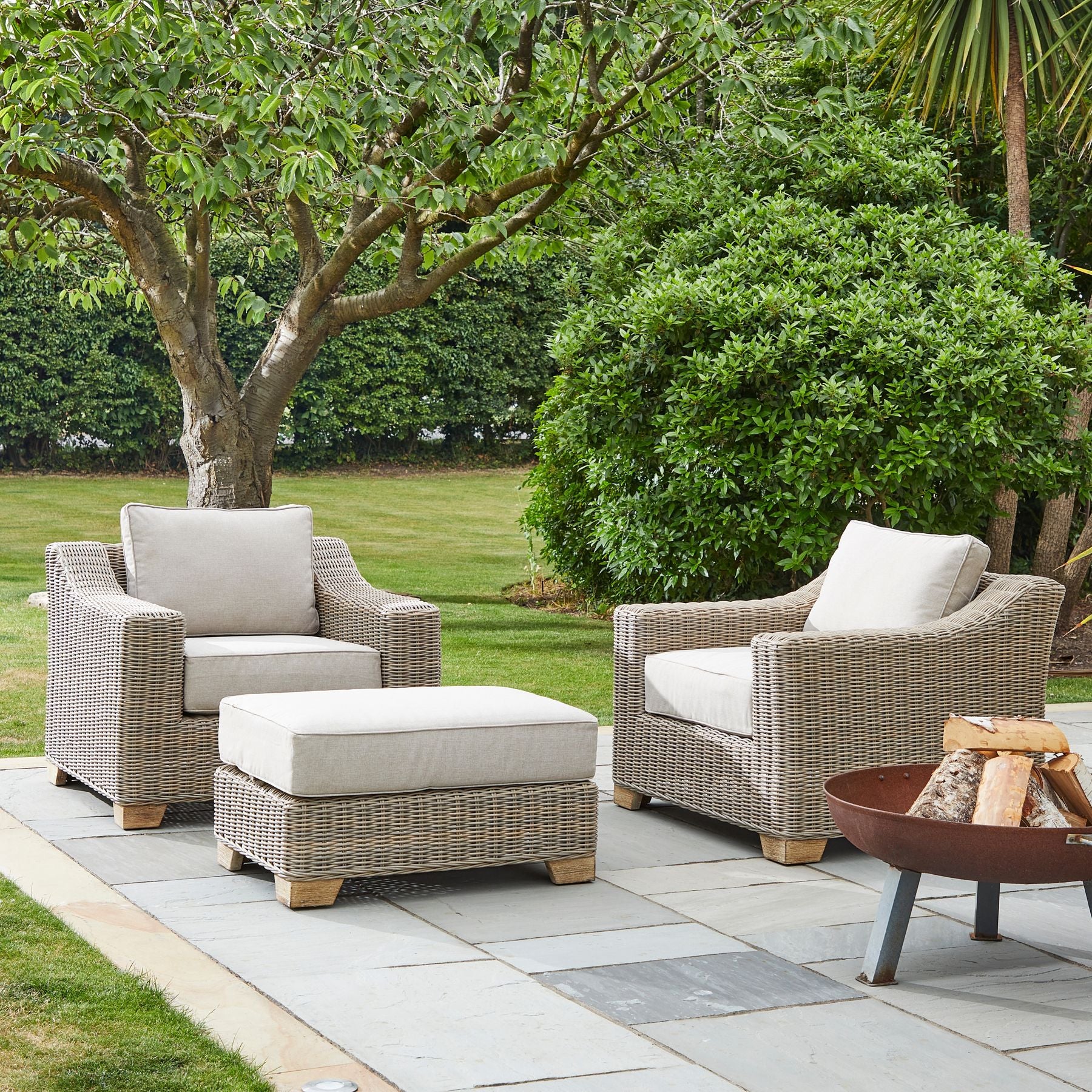 Capri Outdoor Armchair - All-Weather HDPE Wicker with Quick-Dry Cushions