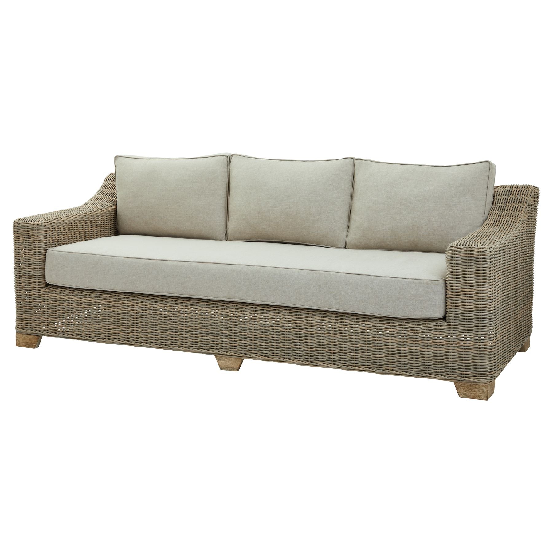 Capri 3 Seater Outdoor Sofa - All-Weather HDPE Wicker with Quick-Dry Cushions