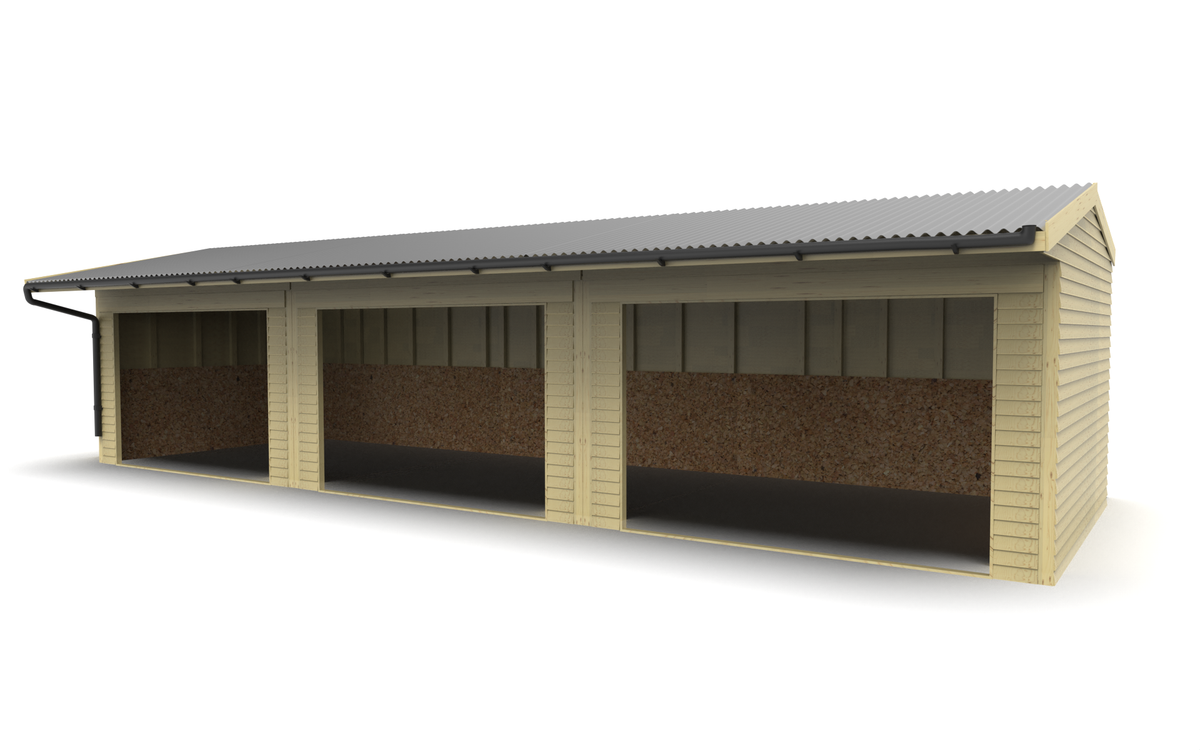 Animal Field Shelter V.6 Open Front/Apex Roof with Guttering