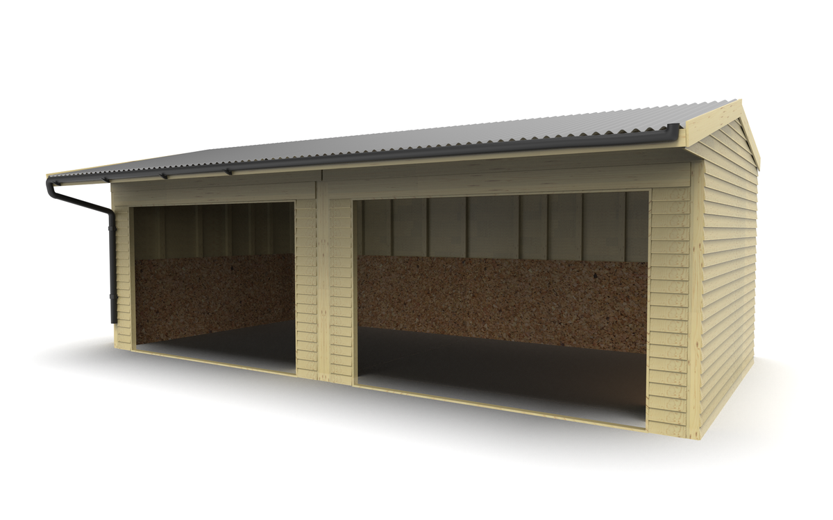 Animal Field Shelter V.6 Open Front/Apex Roof with Guttering