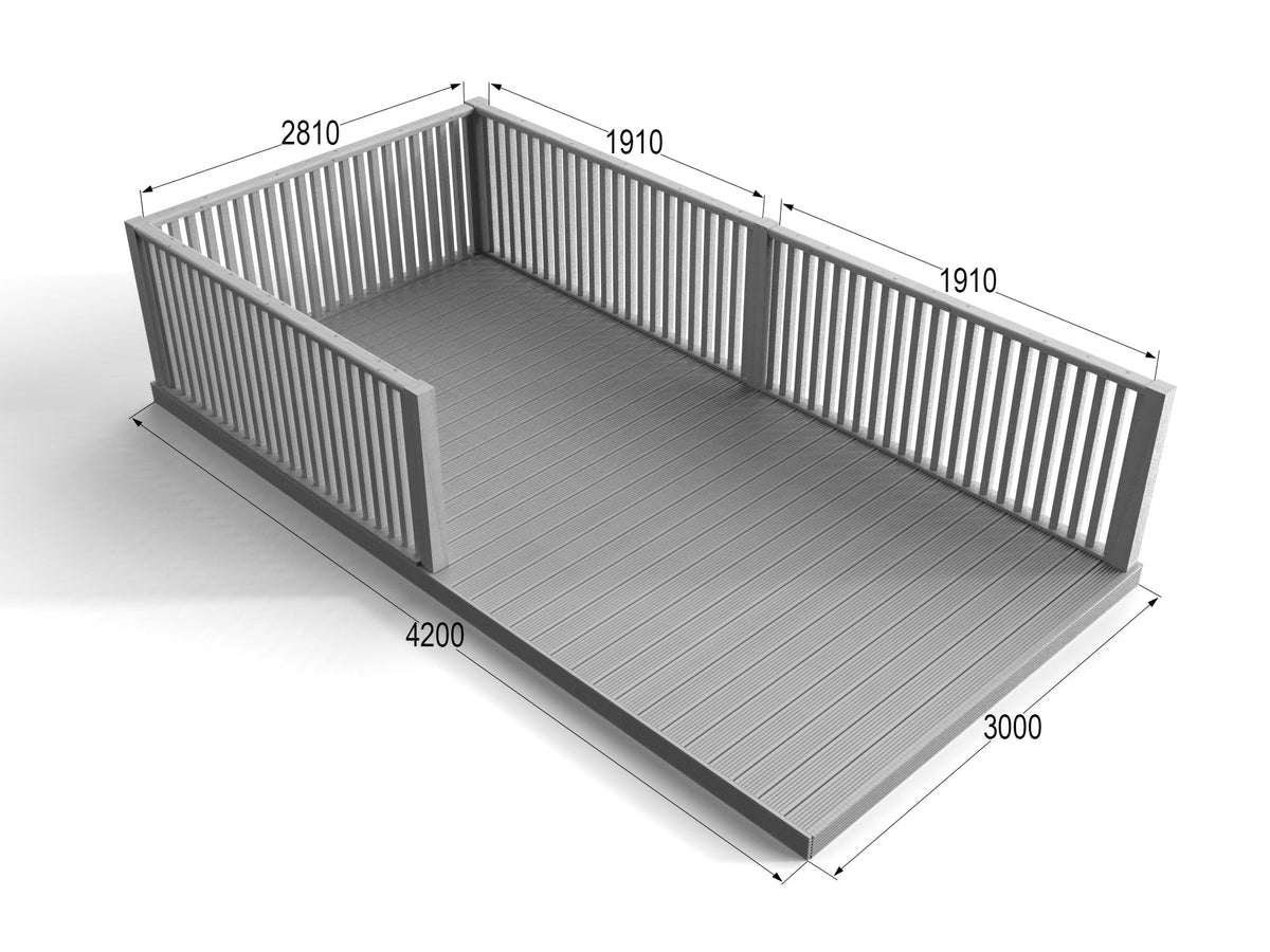 Rectangular Decking Kit With Balustrades V.5