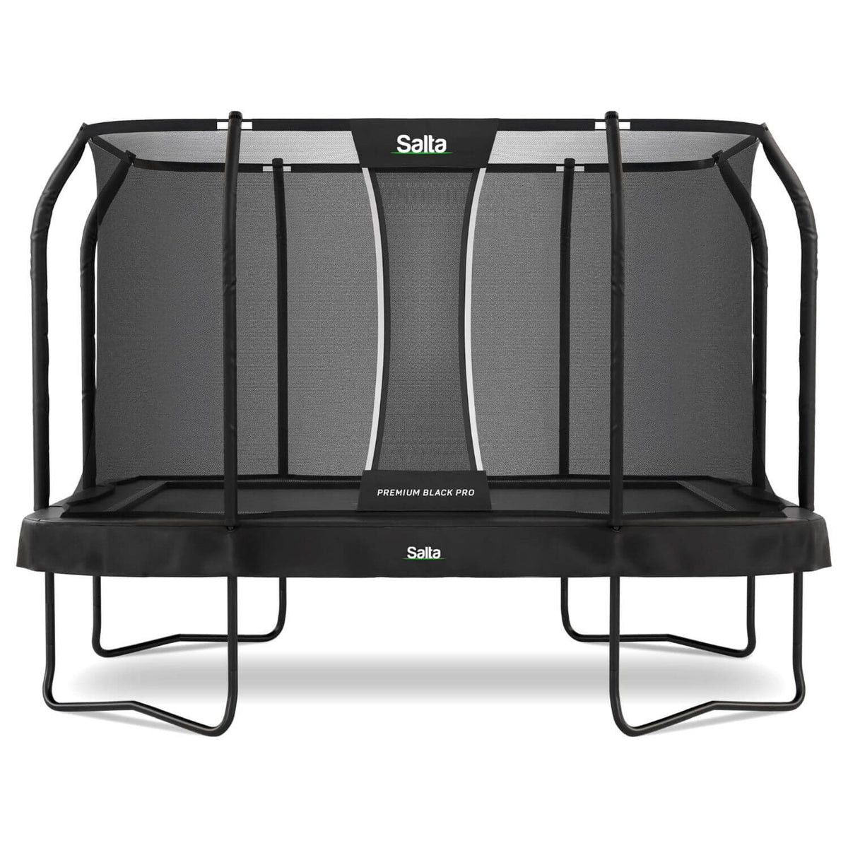 12ft x 8ft Salta Premium Black Pro Rectangular Trampoline + Safety Net