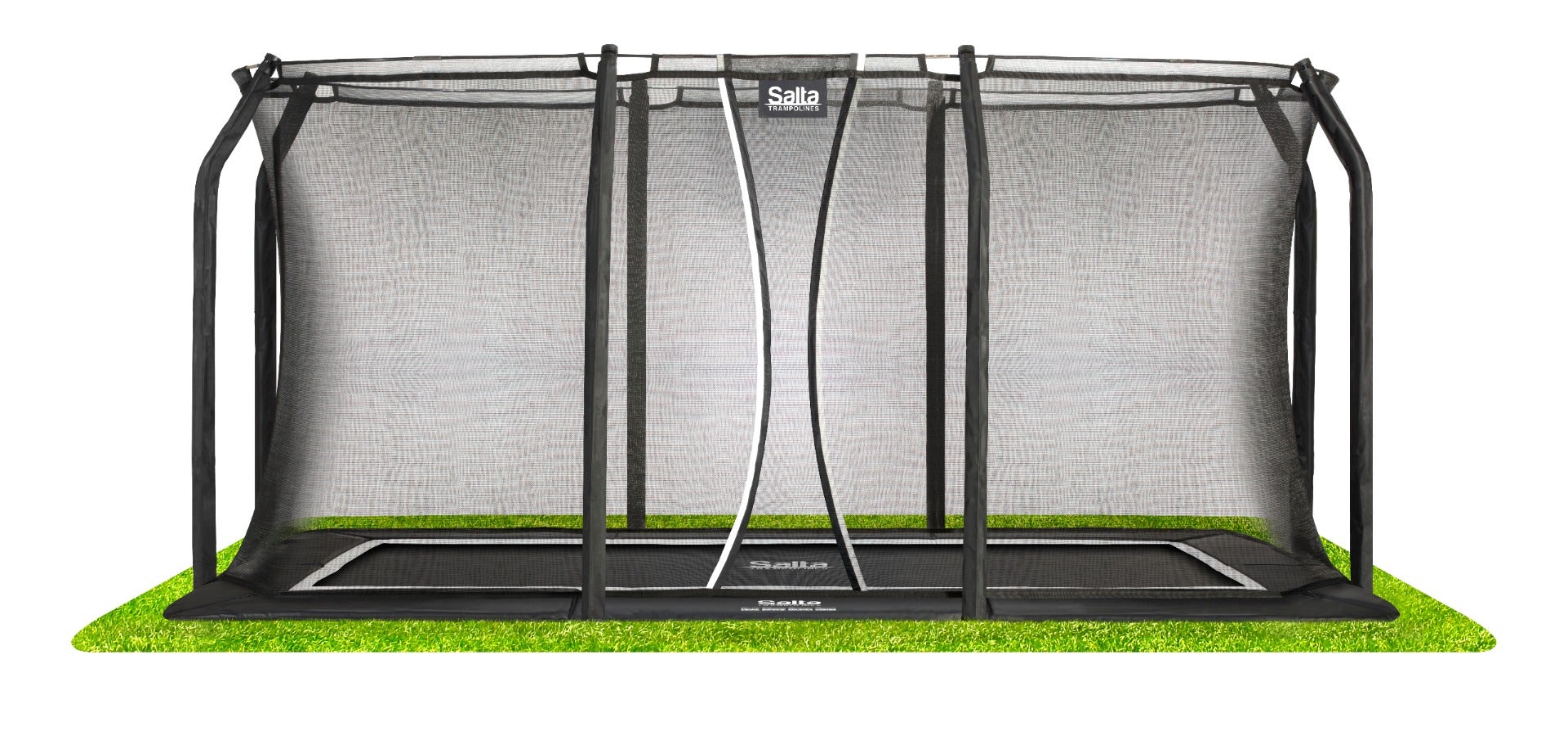 13ft x 8ft Salta Black Royal Baseground Rectangular Trampoline with Enclosure