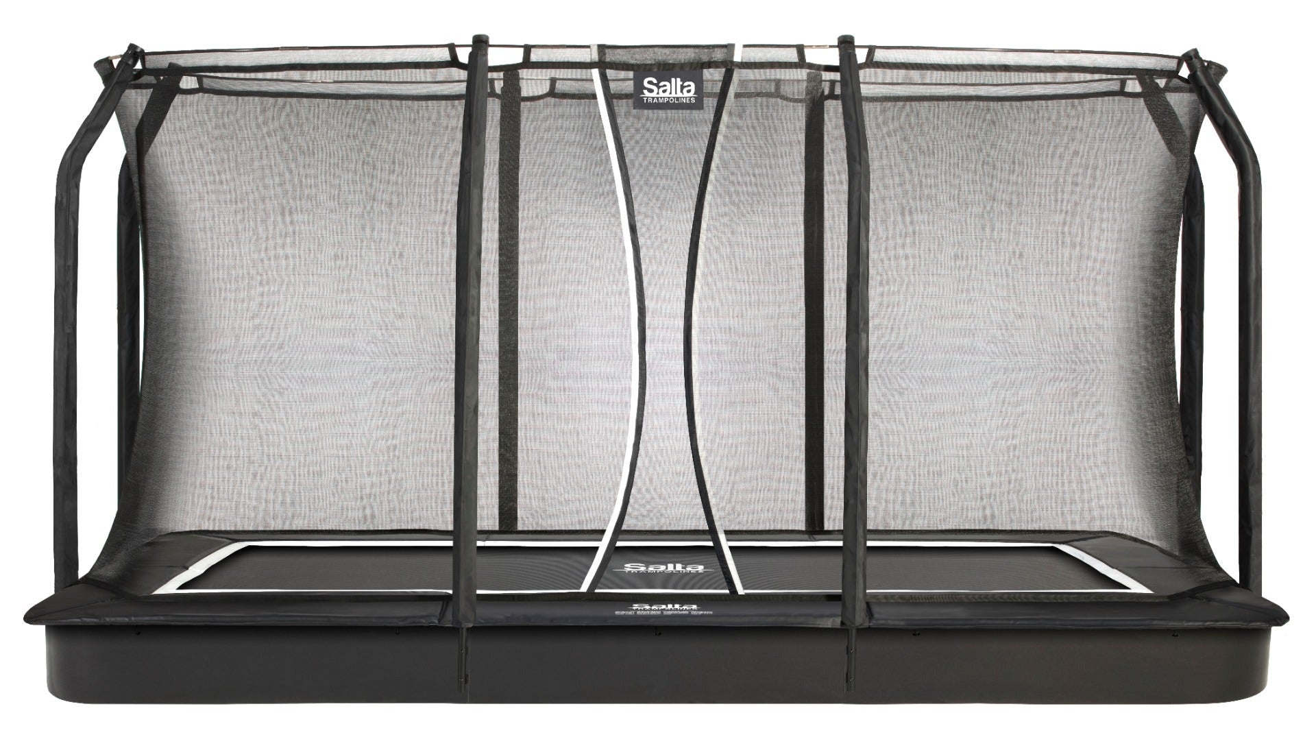 13ft x 8ft Salta Black Royal Baseground Rectangular Trampoline with Enclosure
