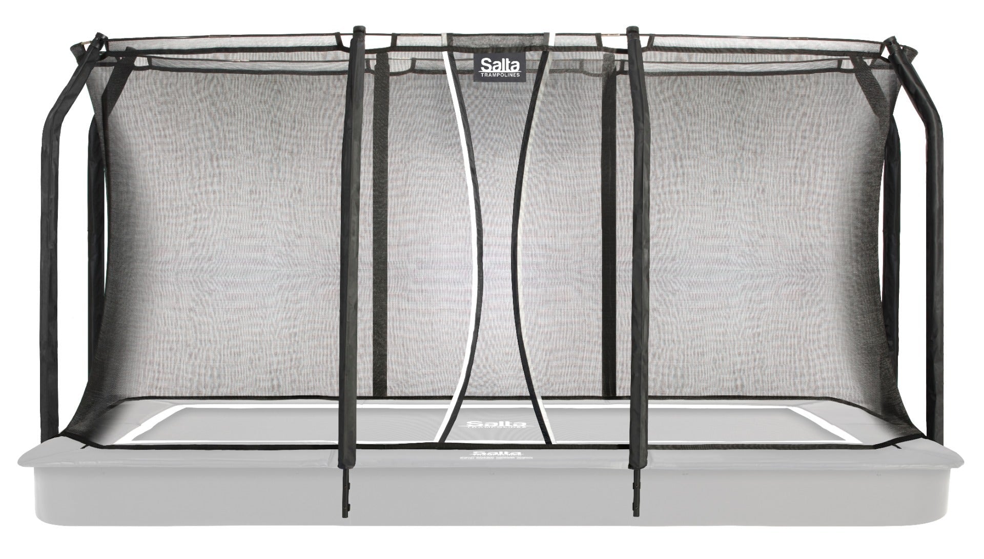 13ft x 8ft Salta Black Royal Baseground Rectangular Trampoline with Enclosure