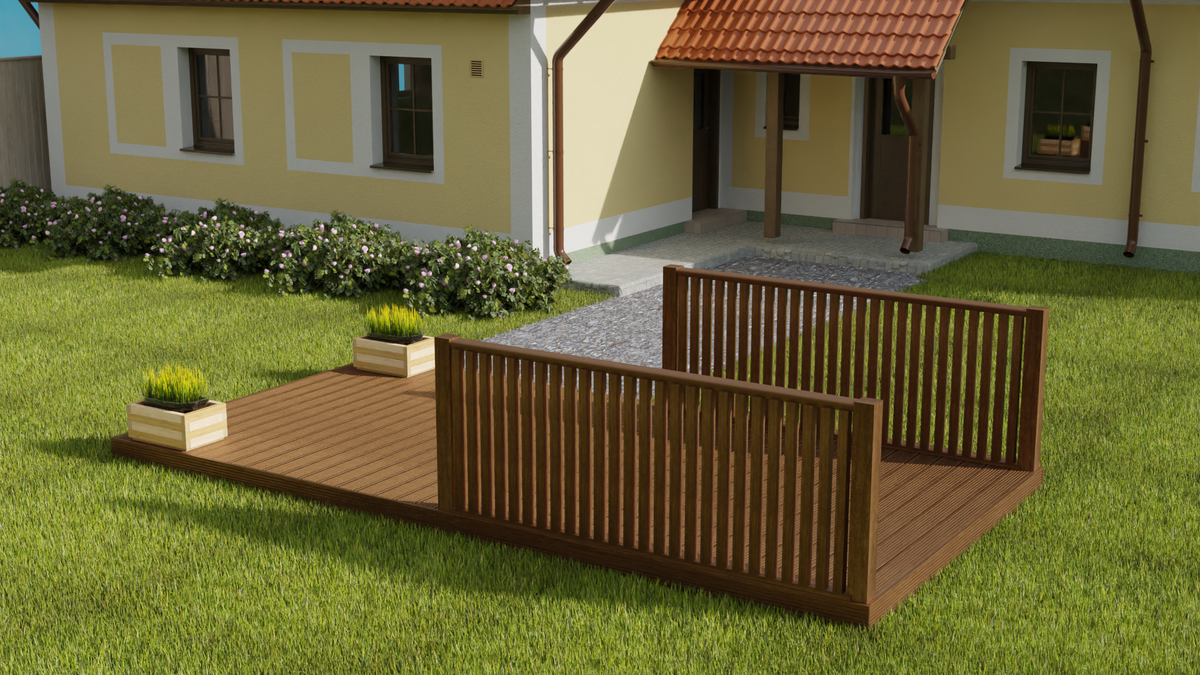 Rectangular Decking Kit With Balustrades V.1