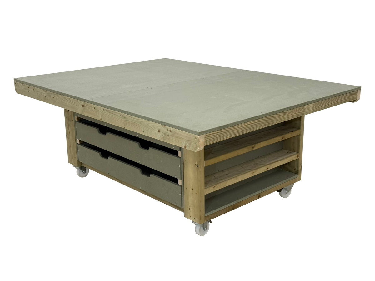 Art/craft table, project workbench with storage V.4