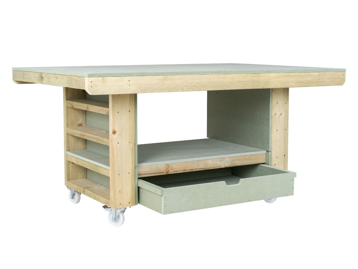 Art/craft table, project workbench with storage V.2.