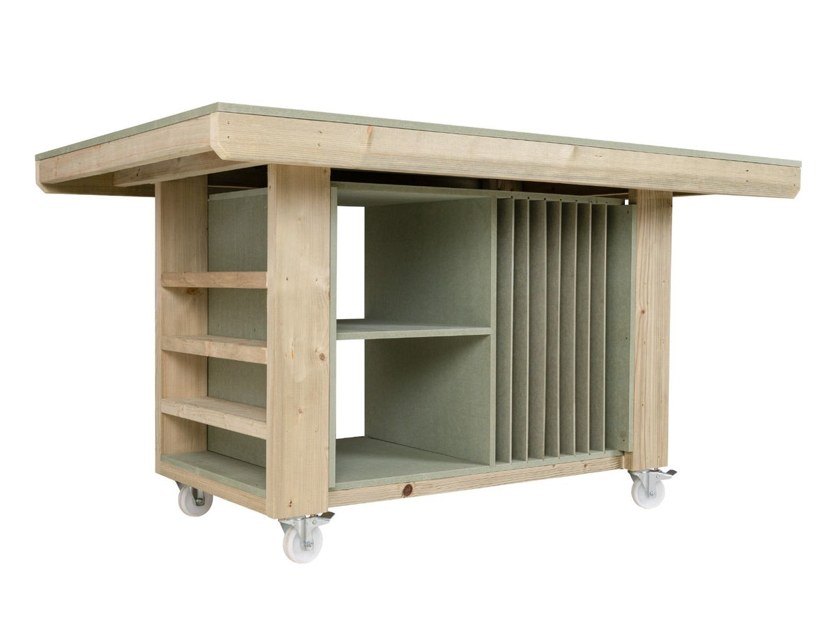 Art/craft table, project workbench with storage V.3.