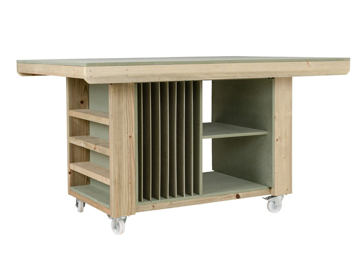 Art/craft table, project workbench with storage V.3.