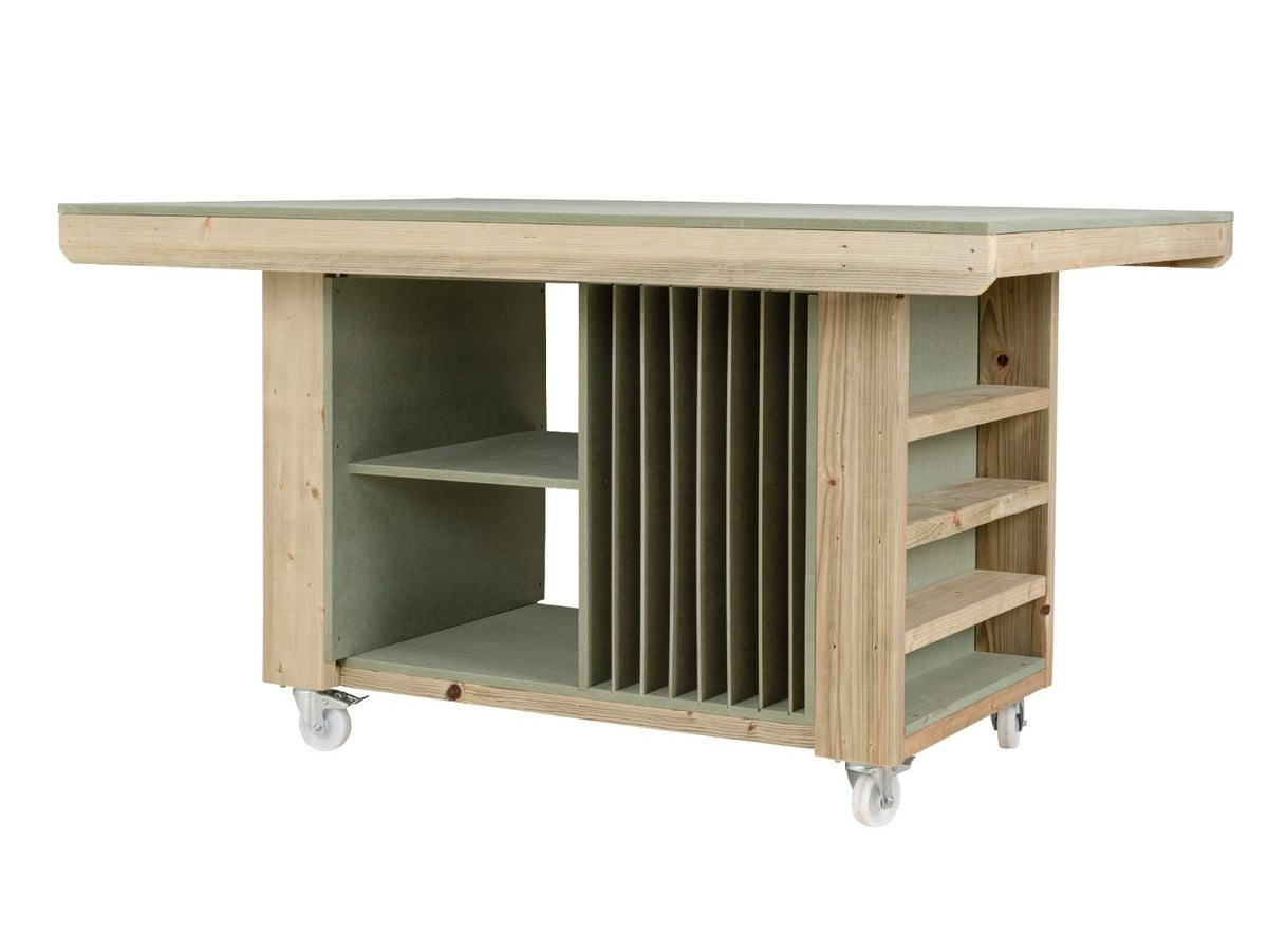 Art/craft table, project workbench with storage V.3.