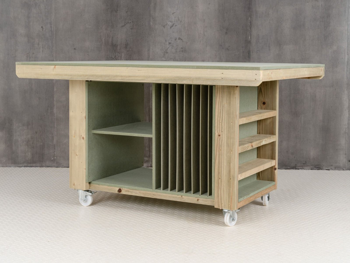 Art/craft table, project workbench with storage V.3.