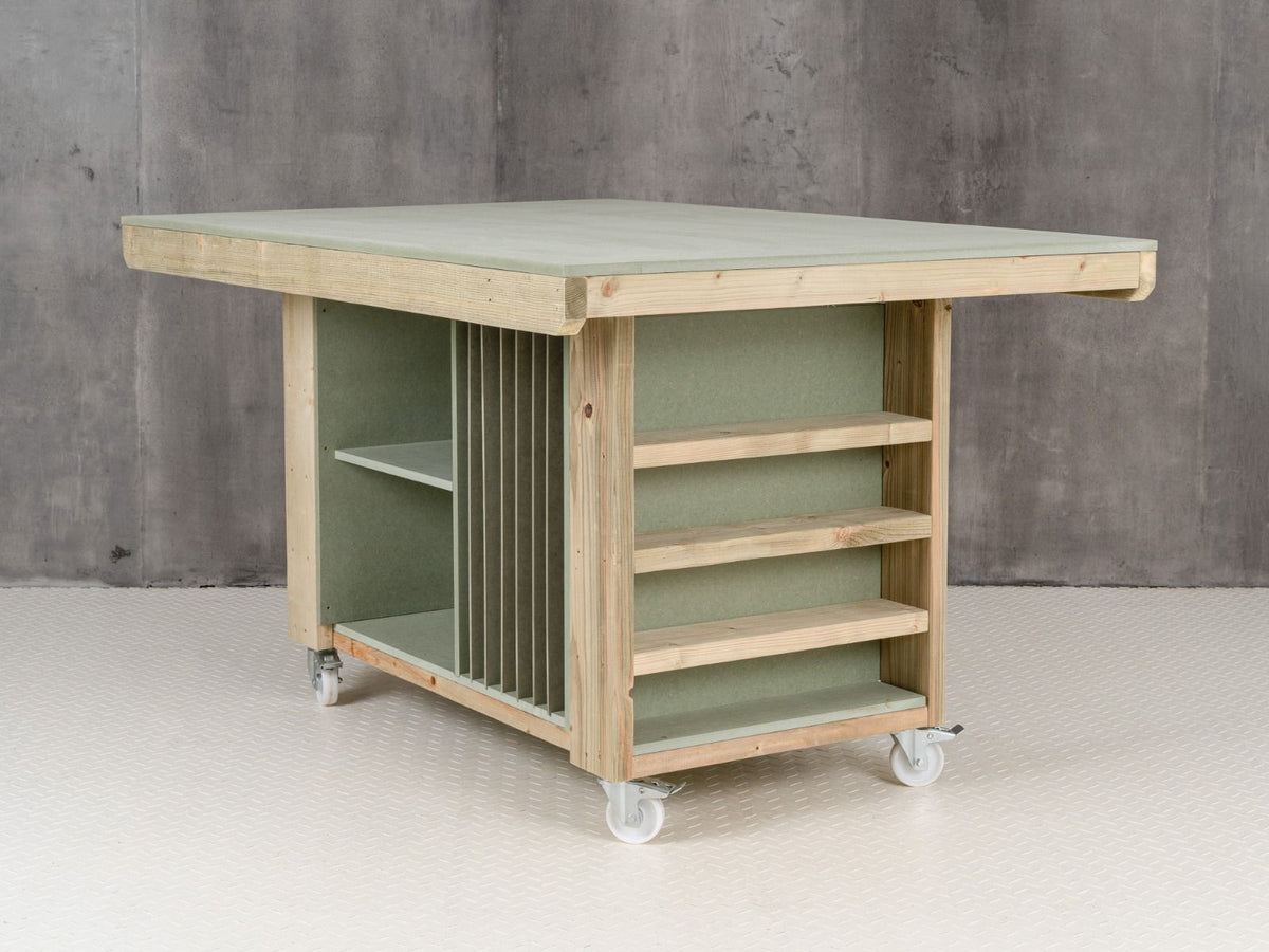 Art/craft table, project workbench with storage V.3.