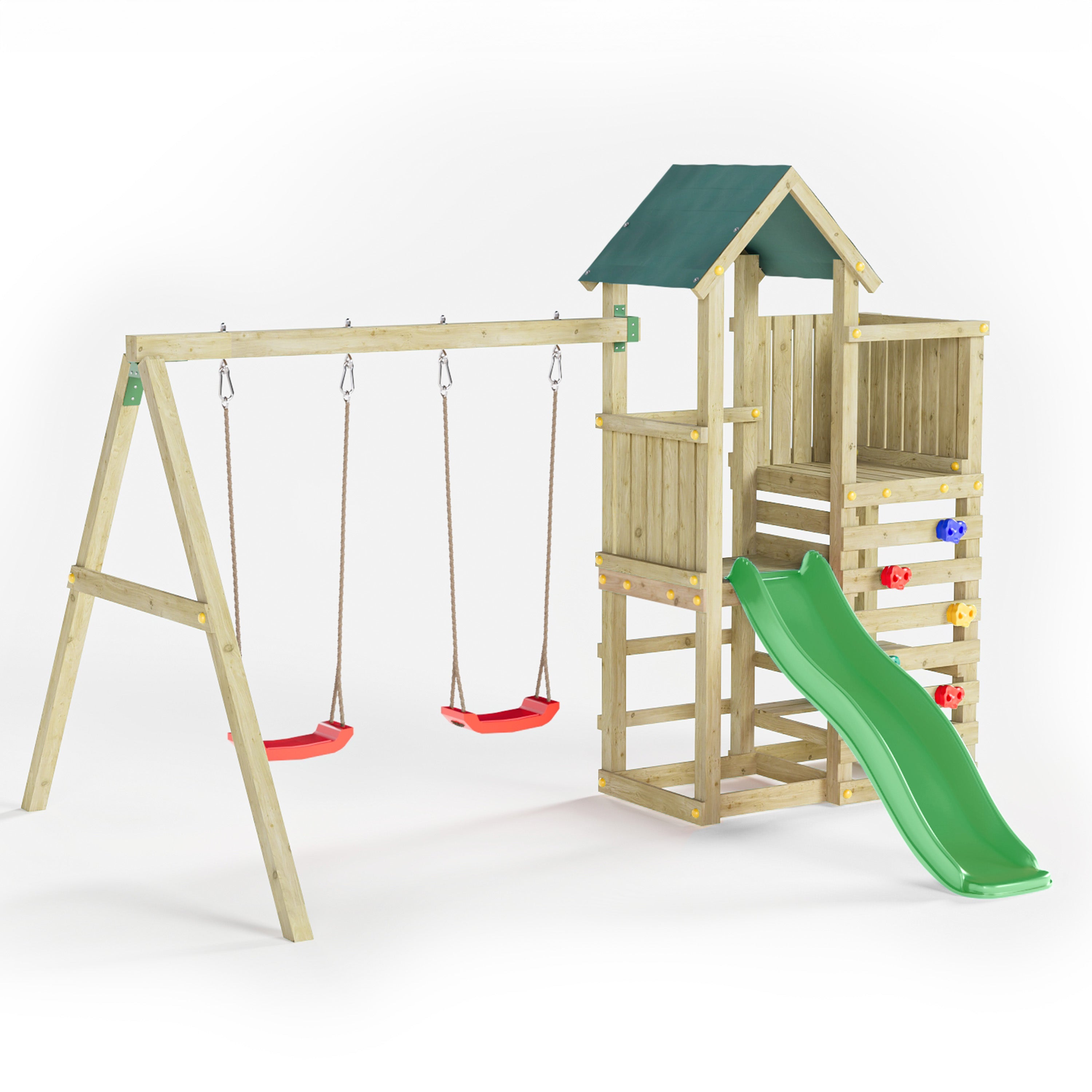 Chester Premium Wooden Play Tower | Outdoor Kids Climbing Frame