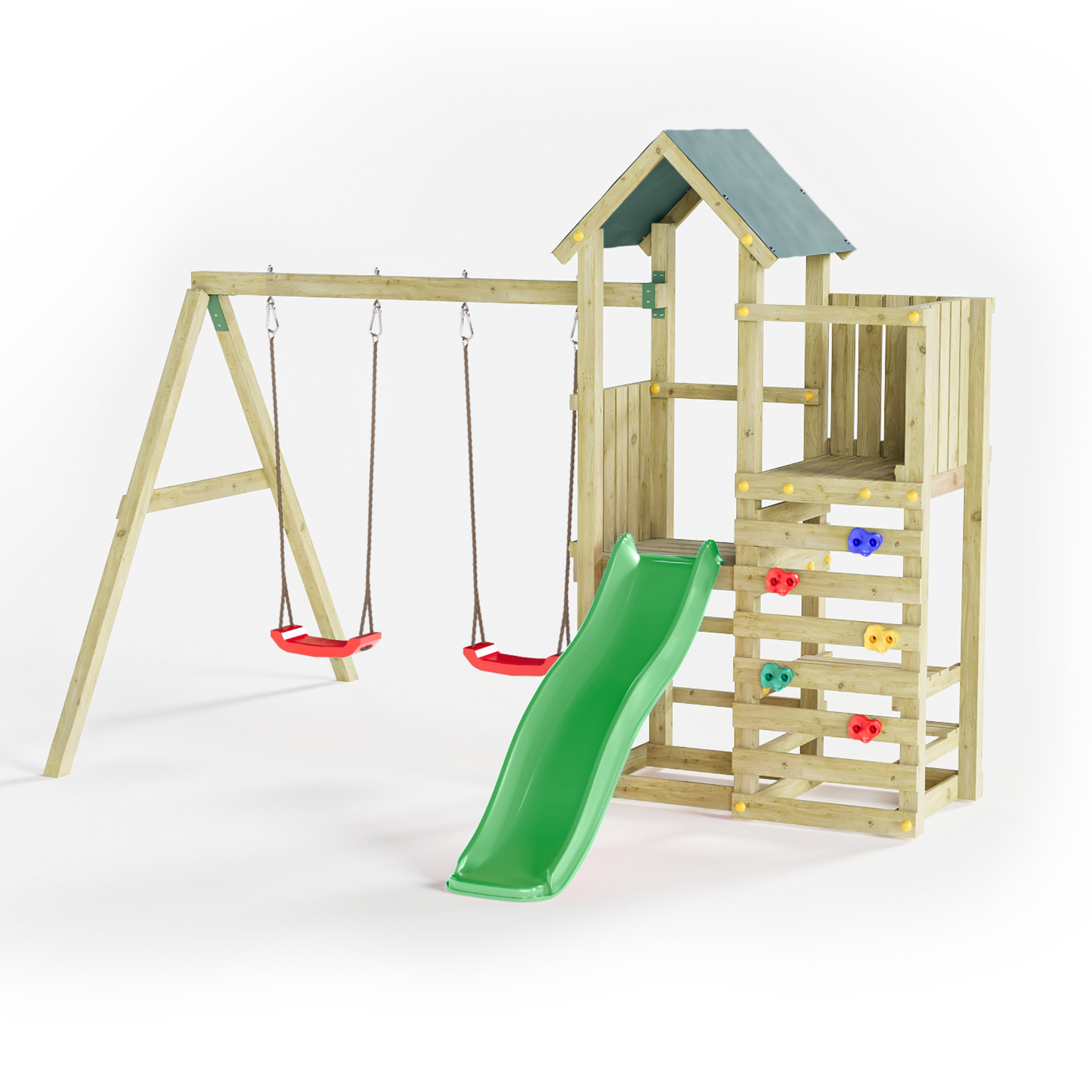 Chester Premium Wooden Play Tower | Outdoor Kids Climbing Frame