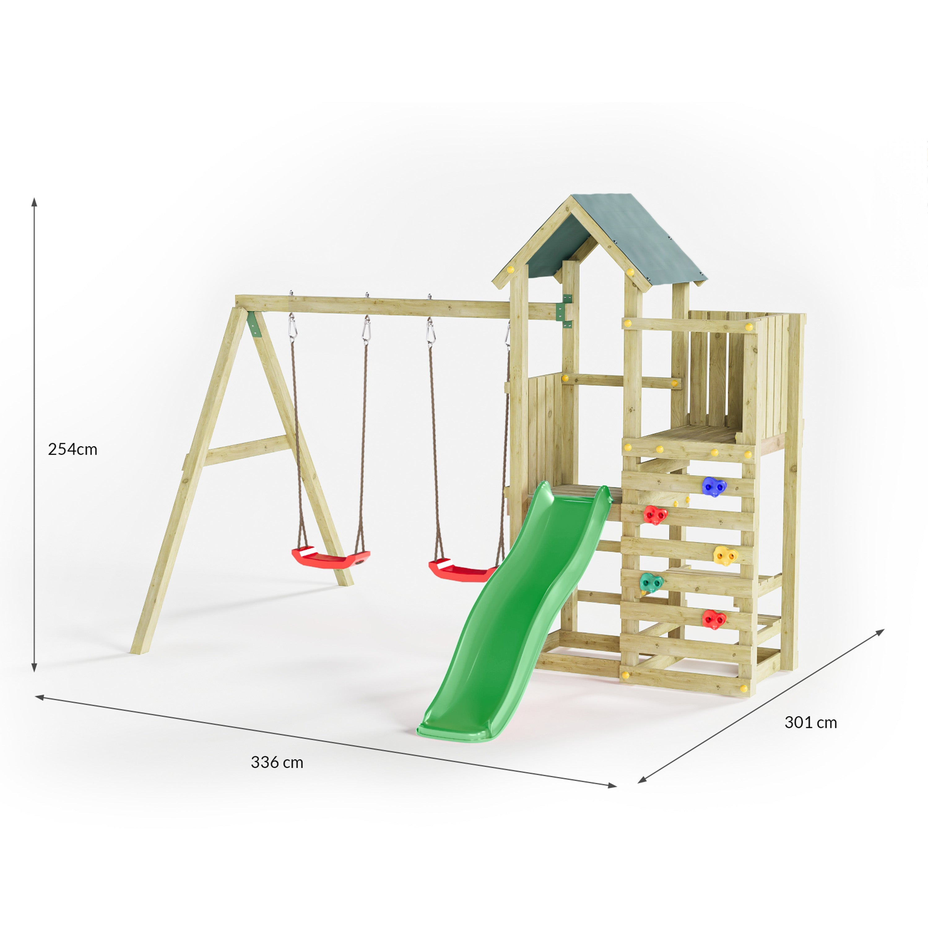 Chester Premium Wooden Play Tower | Outdoor Kids Climbing Frame