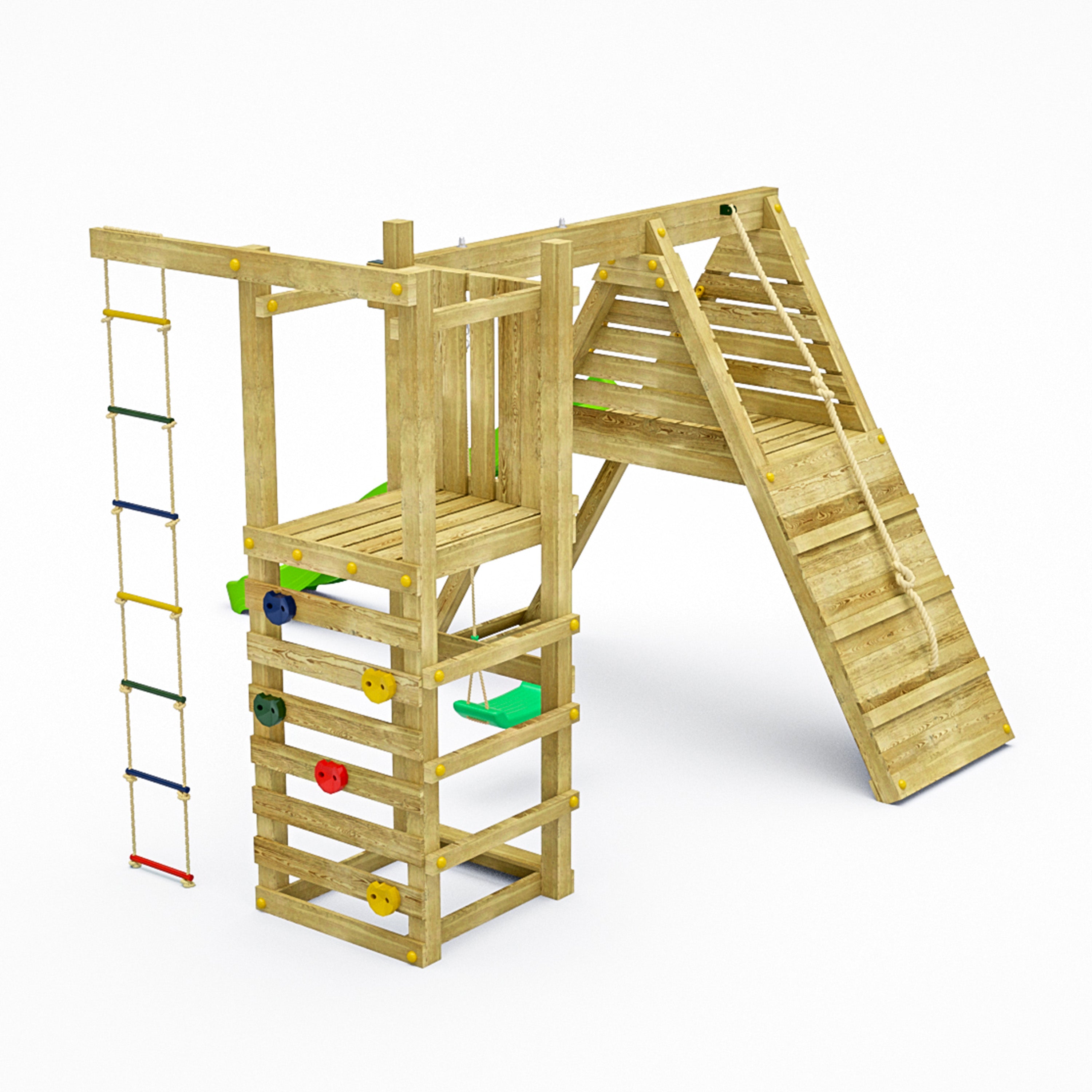 Climber Premium Wooden Play Tower | Outdoor Kids Climbing Frame