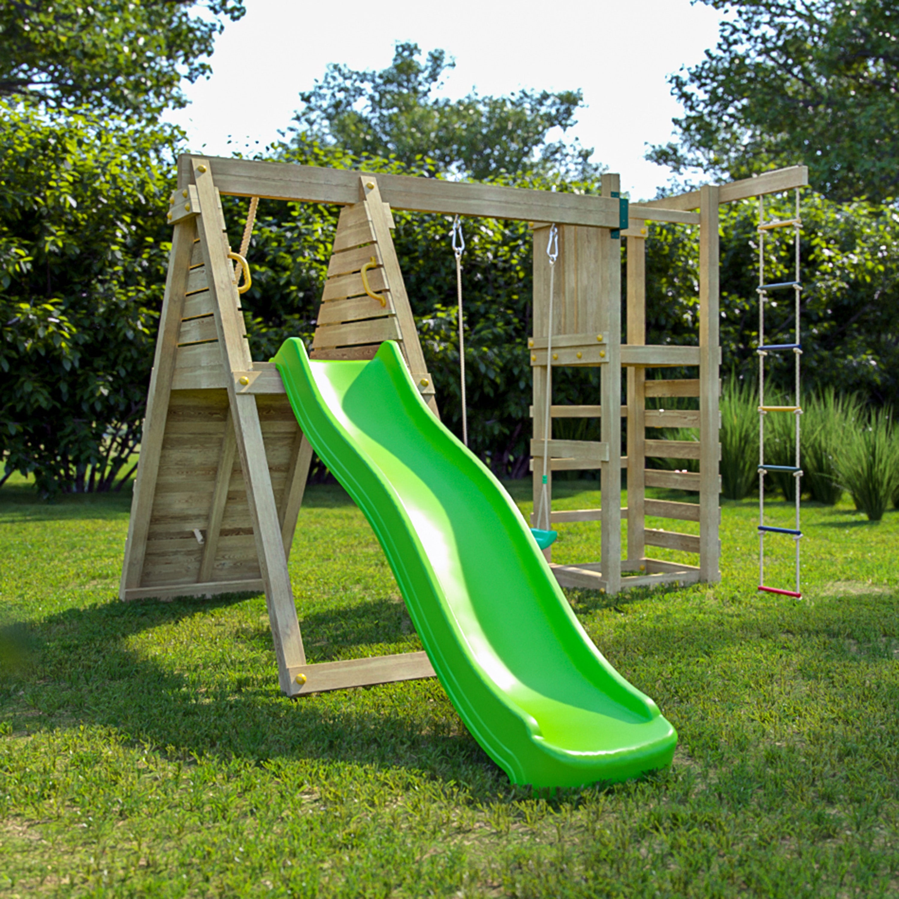 Climber Premium Wooden Play Tower | Outdoor Kids Climbing Frame