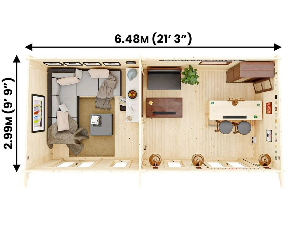The Mr and Mrs 19mm Log Cabin
