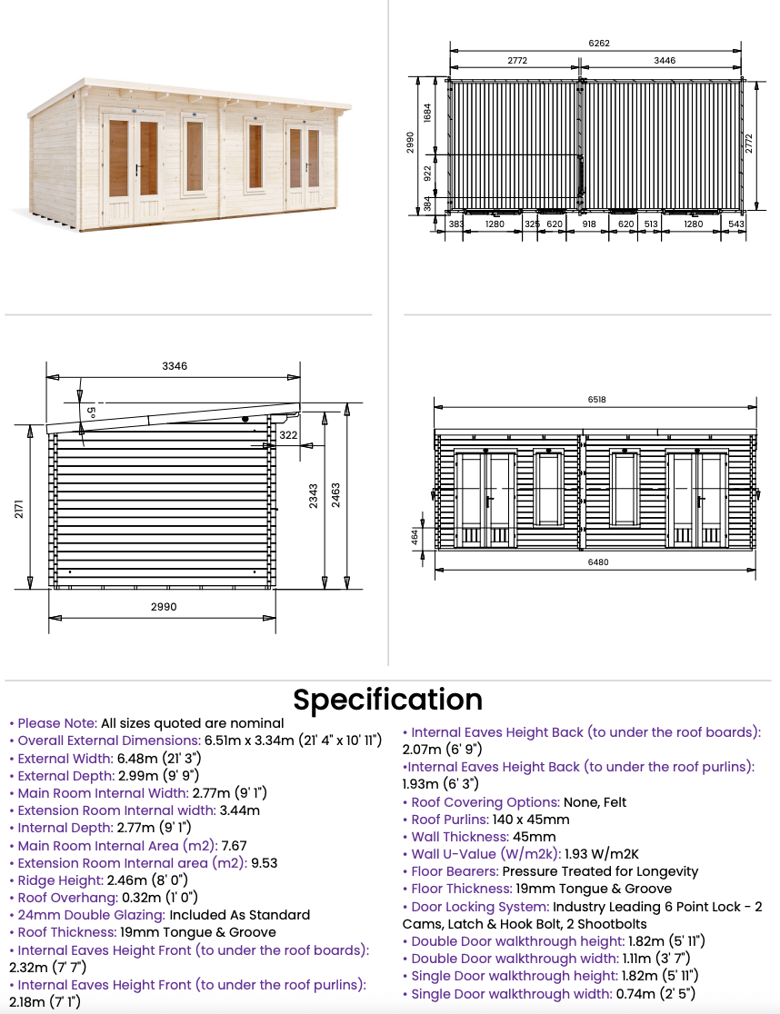 The Mr and Mrs 19mm Log Cabin