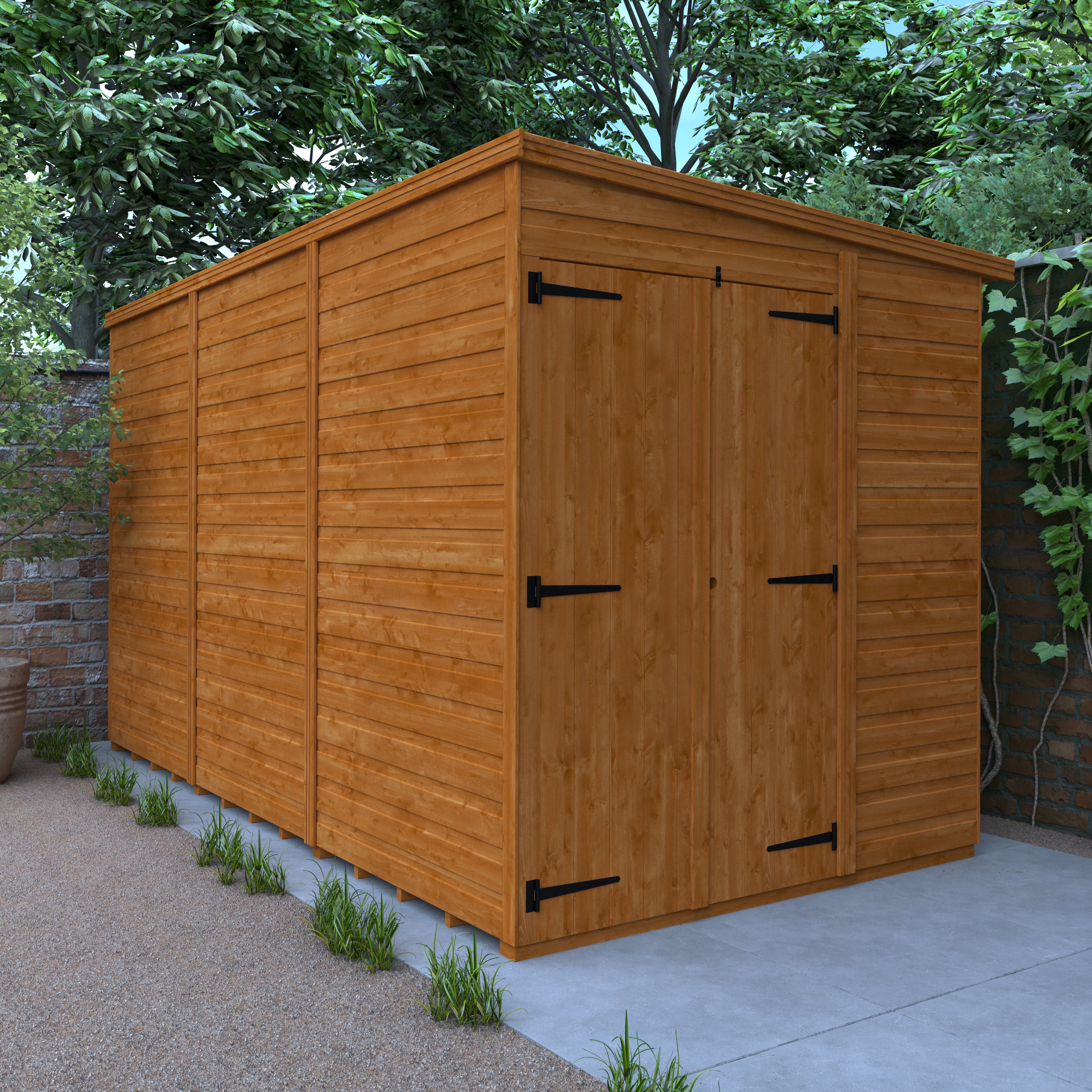 Flexible Pent Windowless Double Door Garden Shed
