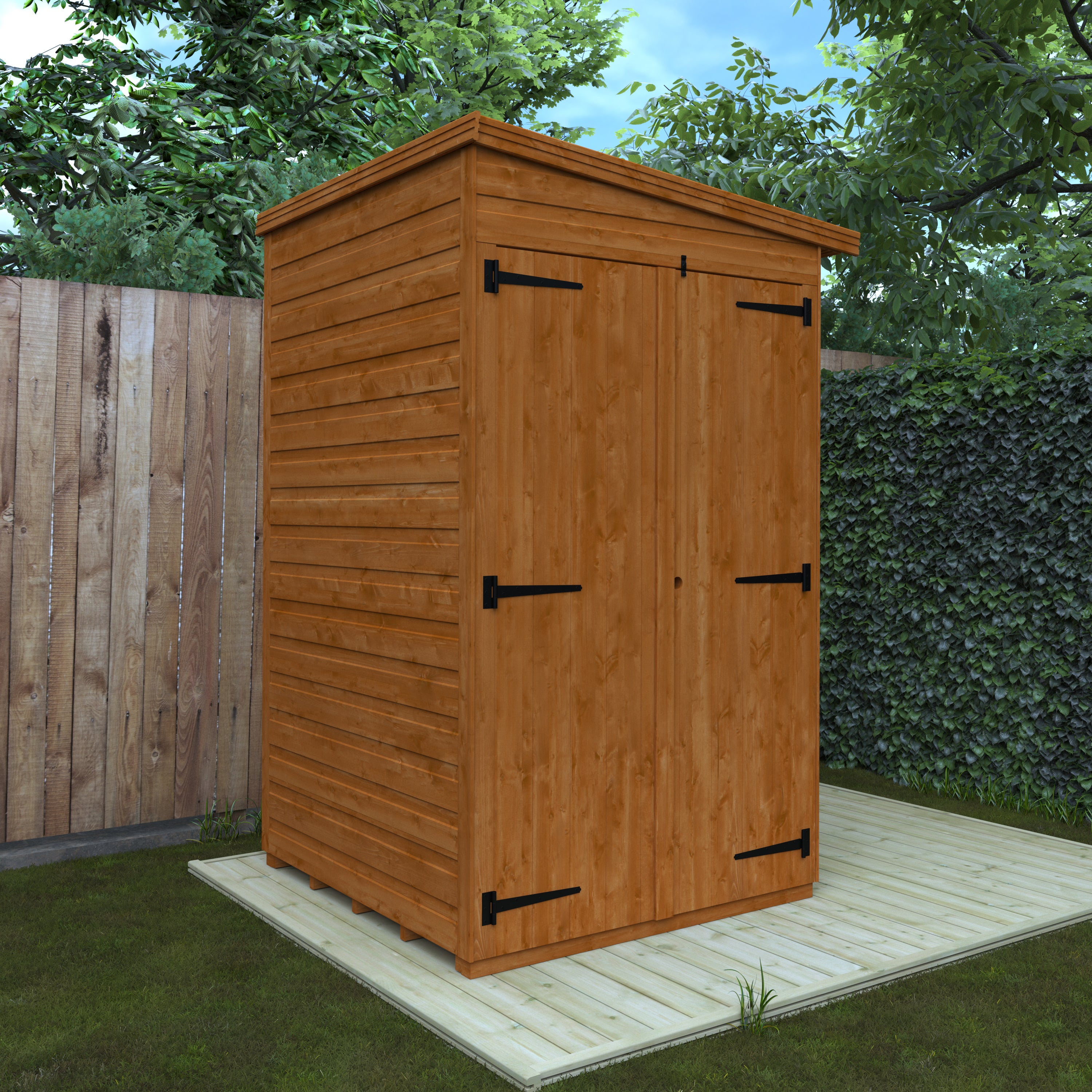 Flexible Pent Windowless Double Door Garden Shed