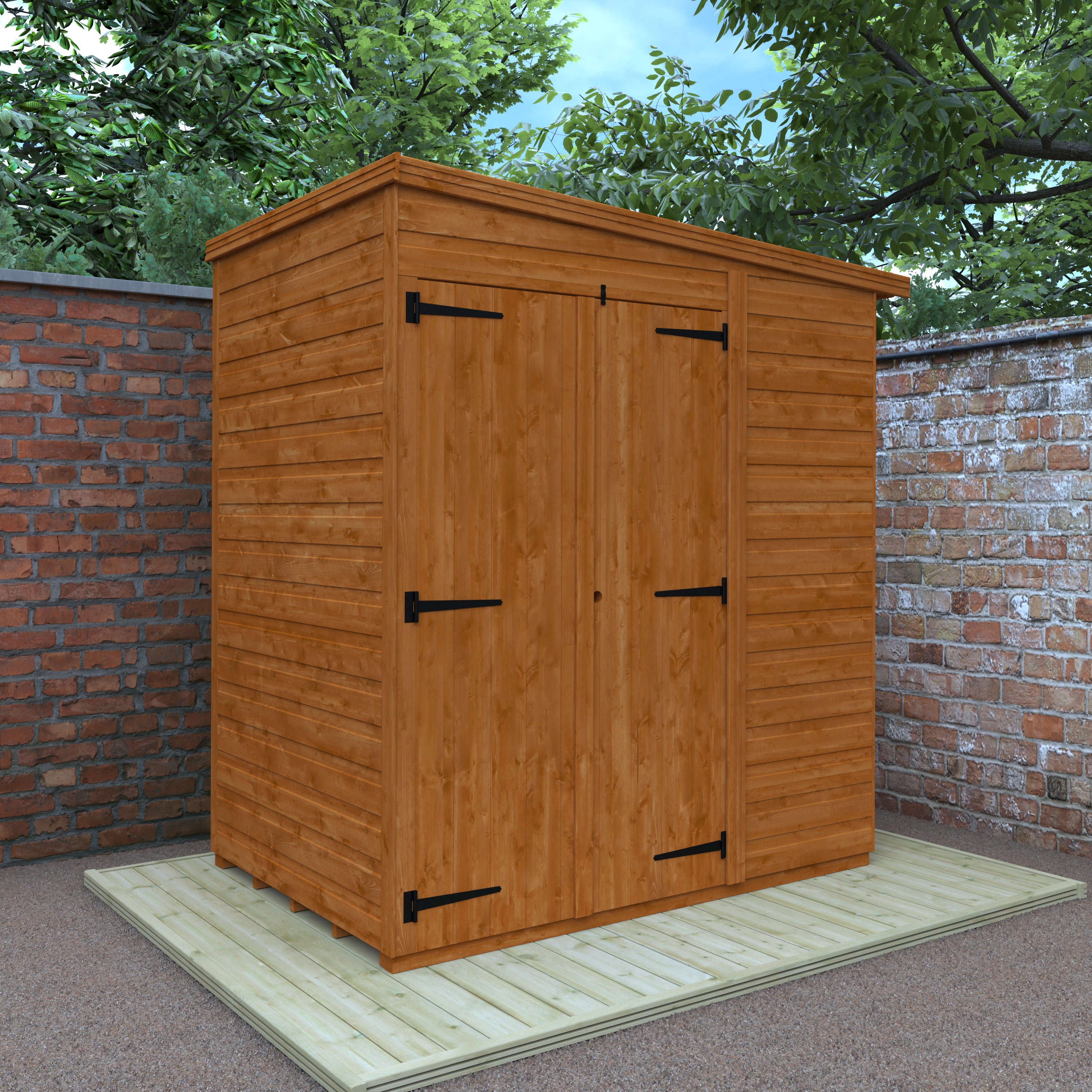 Flexible Pent Windowless Double Door Garden Shed