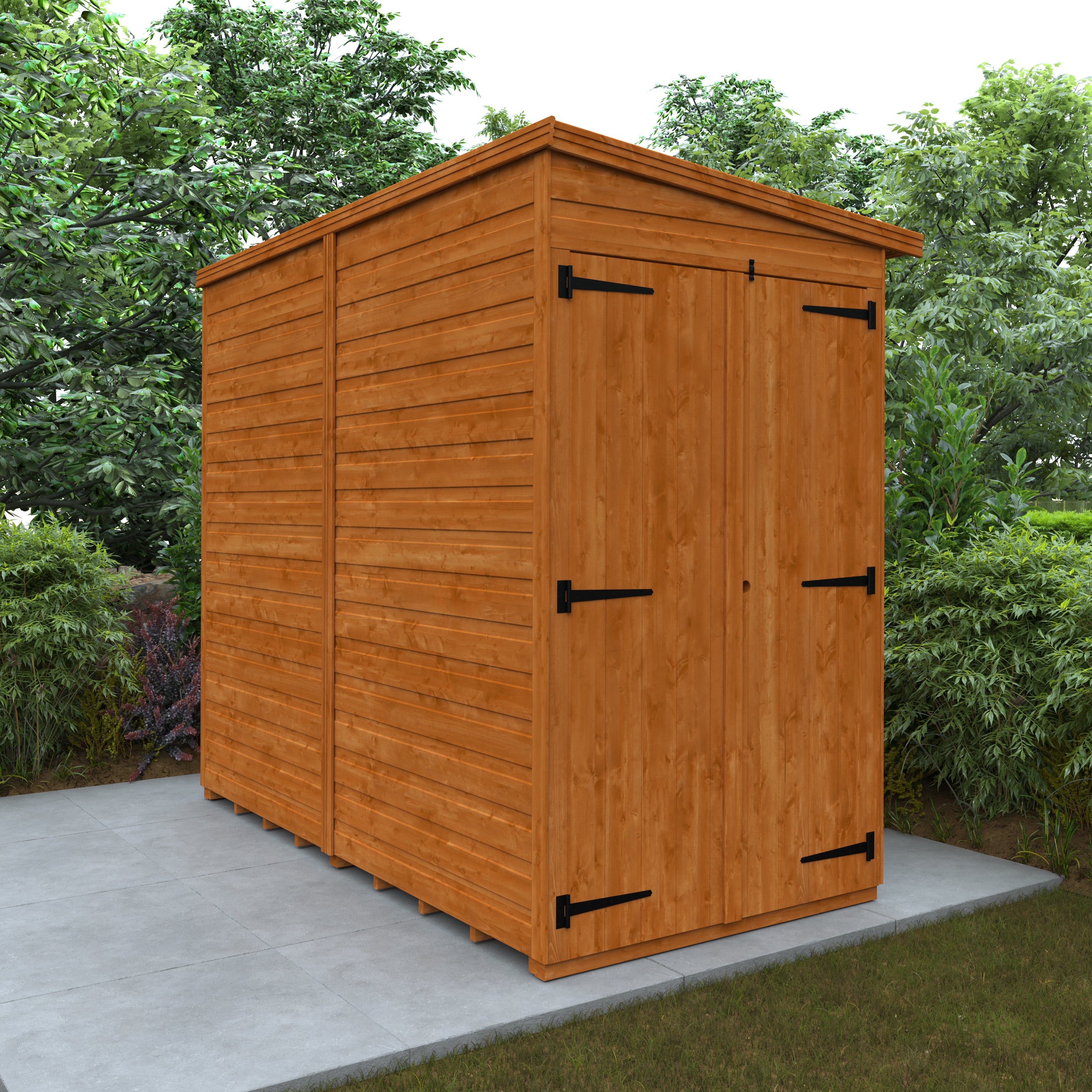 Flexible Pent Windowless Double Door Garden Shed