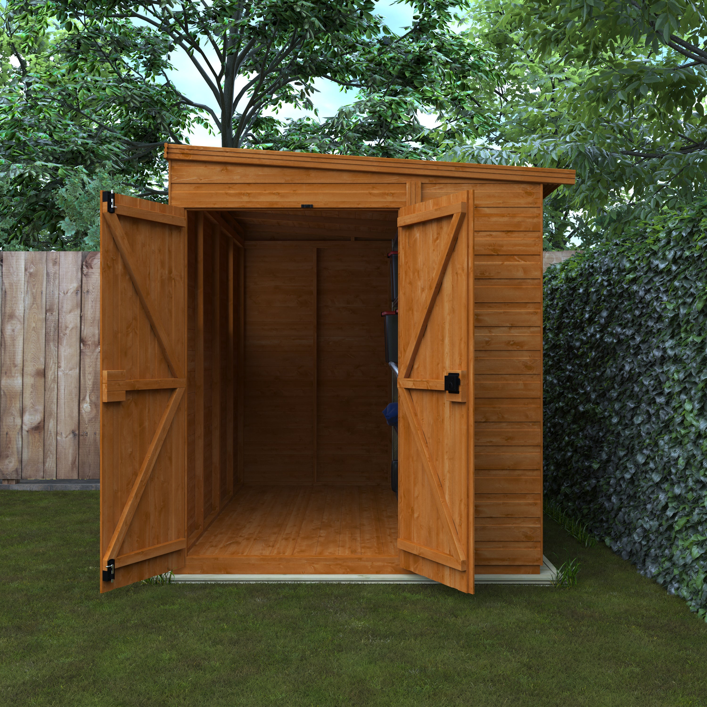 Flexible Pent Windowless Double Door Garden Shed