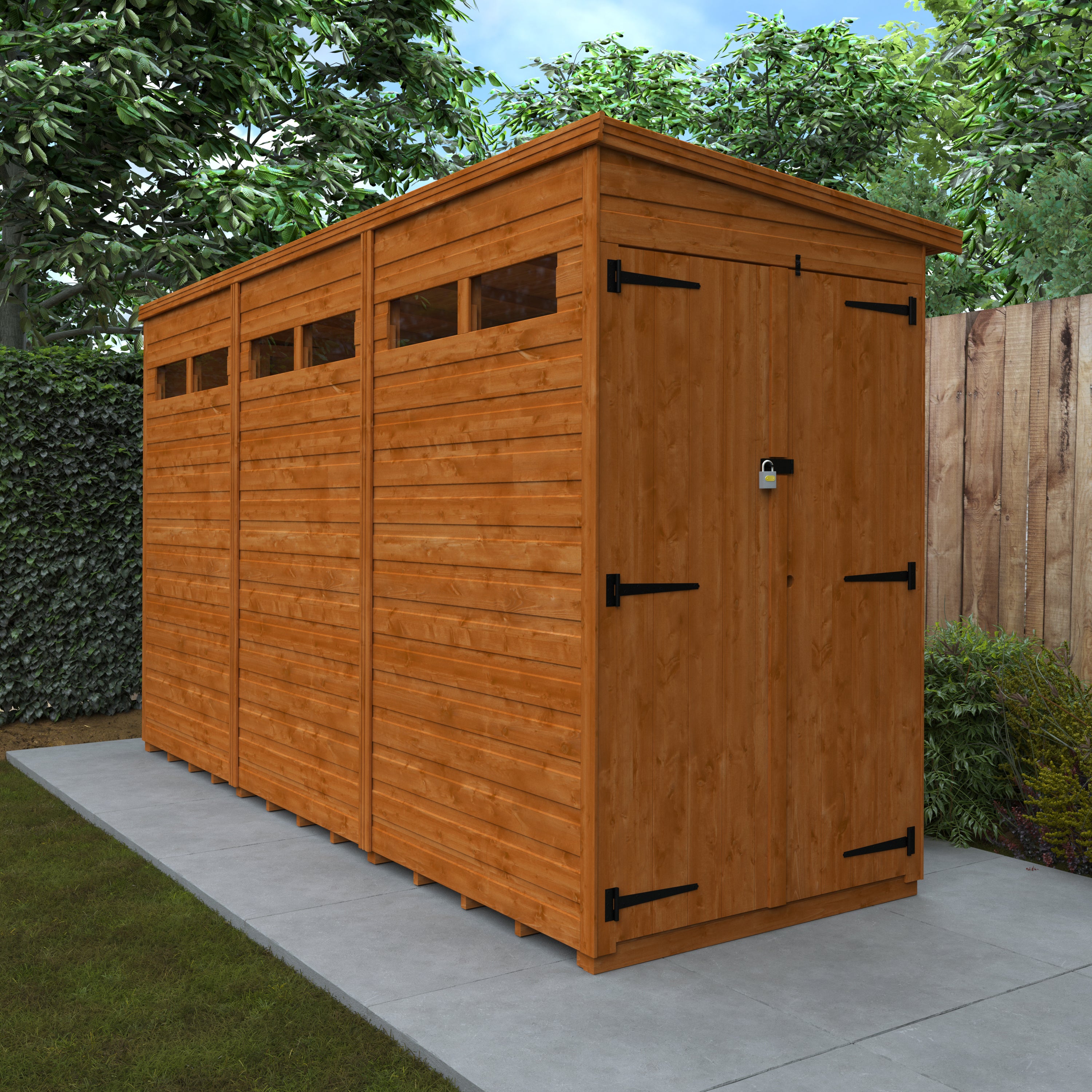 Flex Pent Security Double Door Garden Sheds