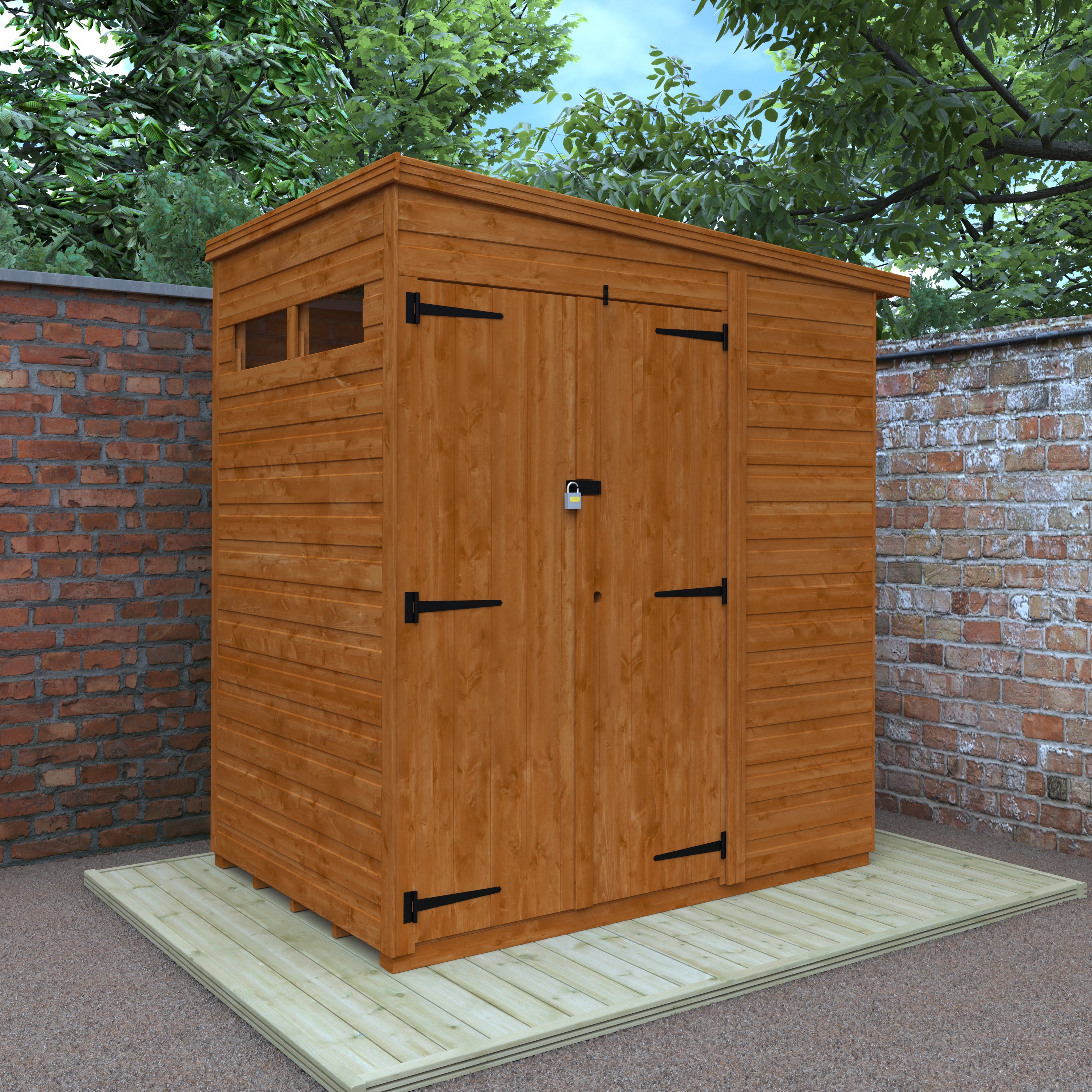 Flex Pent Security Double Door Garden Sheds