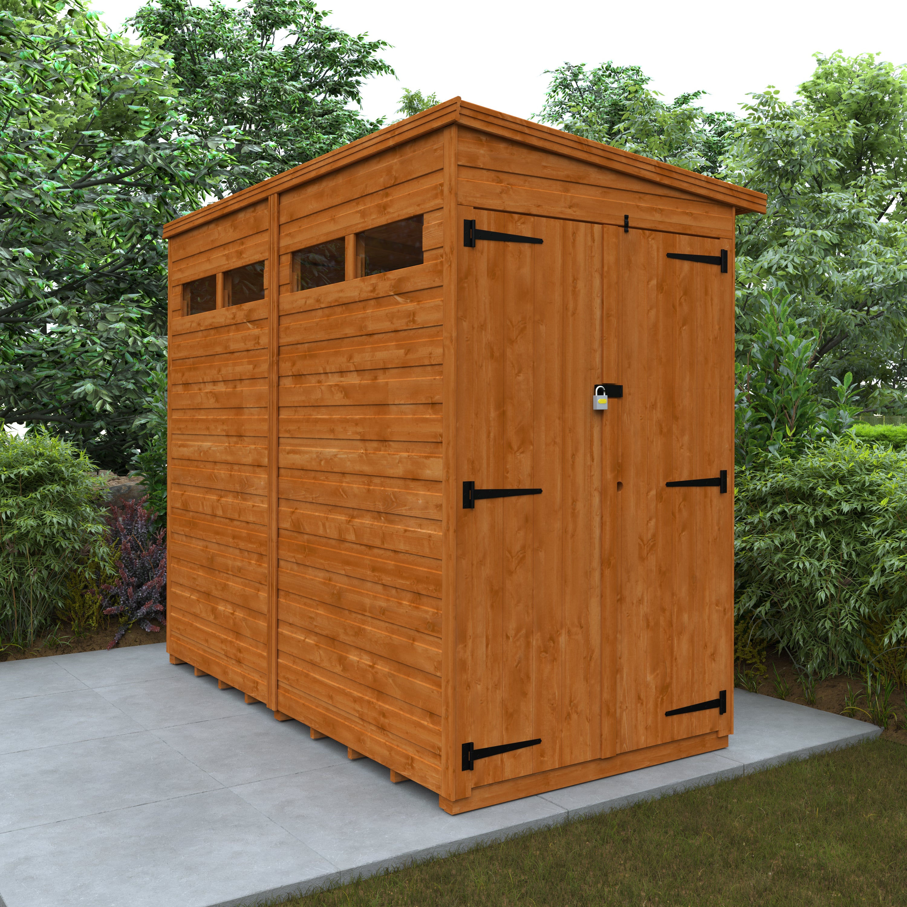Flex Pent Security Double Door Garden Sheds