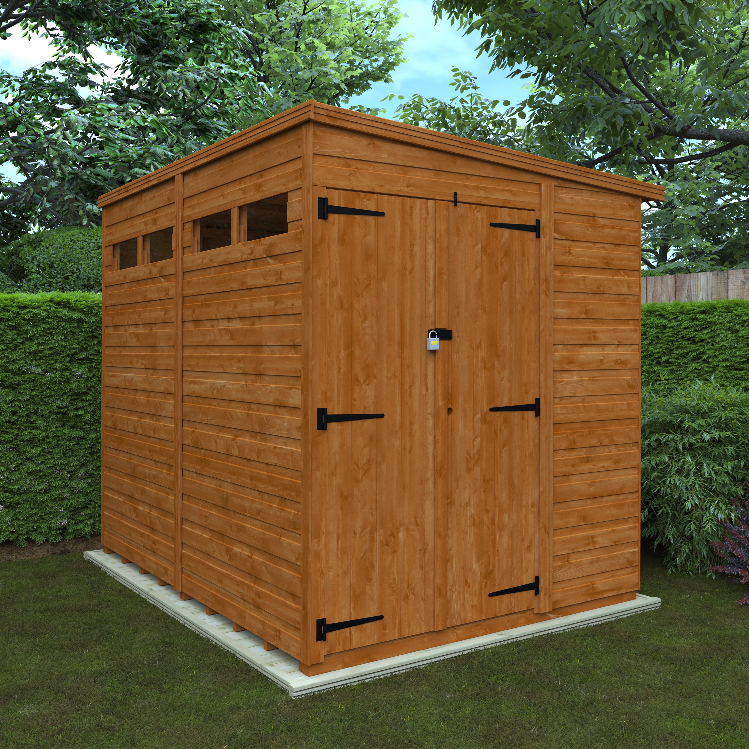 Flex Pent Security Double Door Garden Sheds
