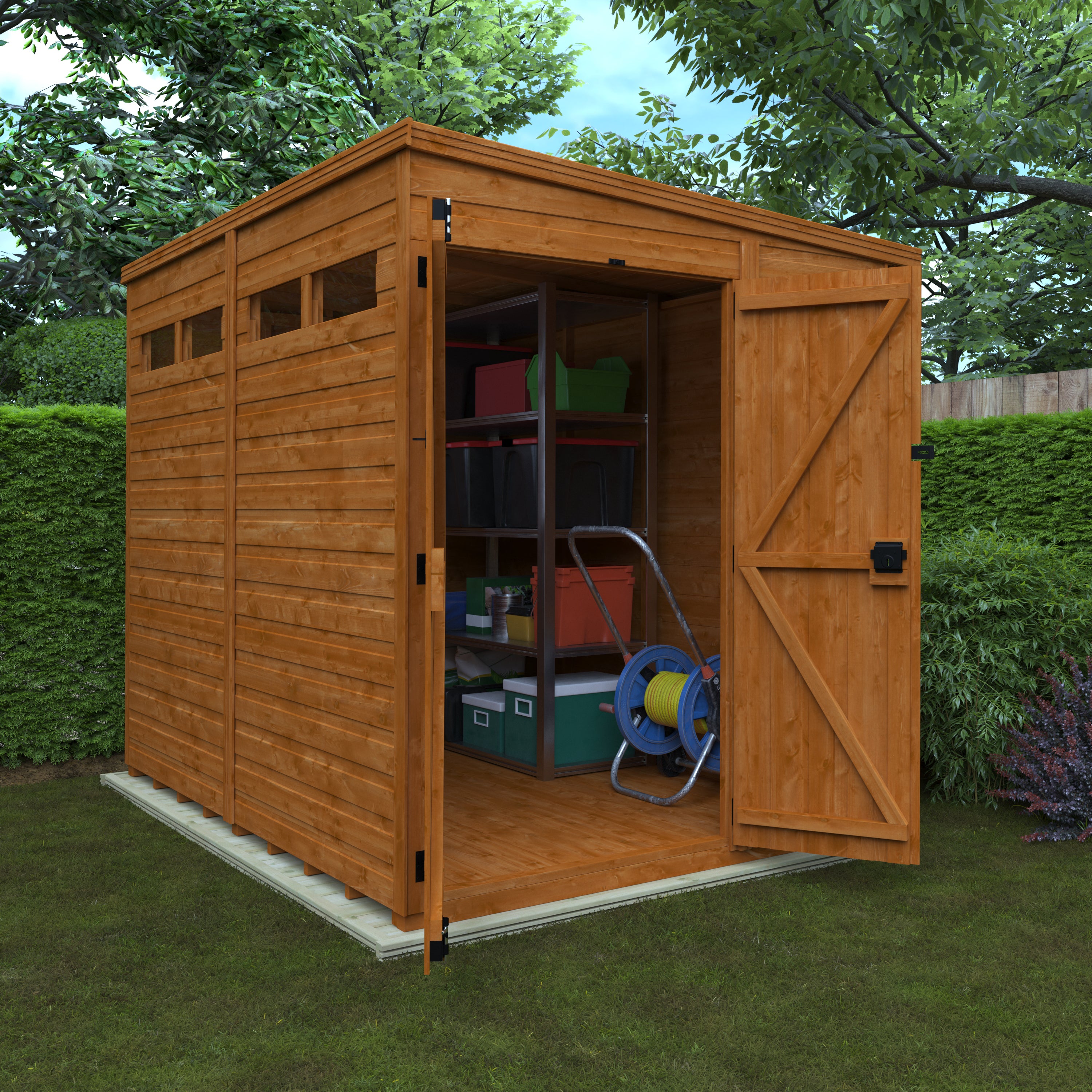 Flex Pent Security Double Door Garden Sheds