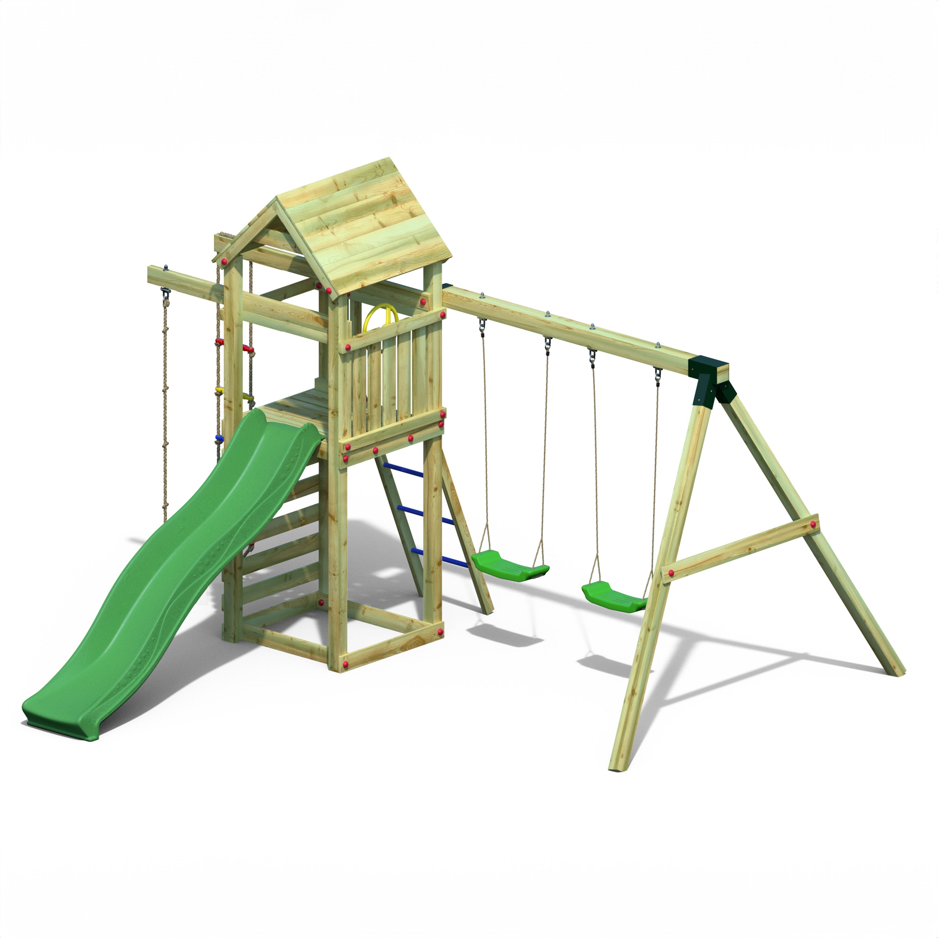 Gaia Premium Wooden Play Tower | Outdoor Kids Climbing Frame