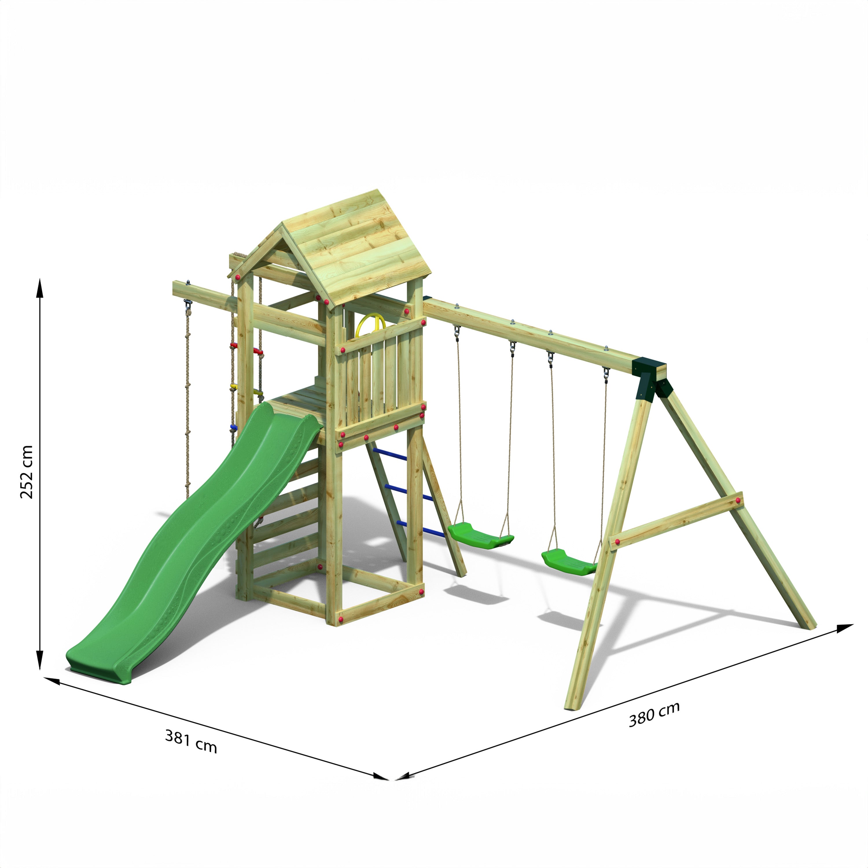 Gaia Premium Wooden Play Tower | Outdoor Kids Climbing Frame