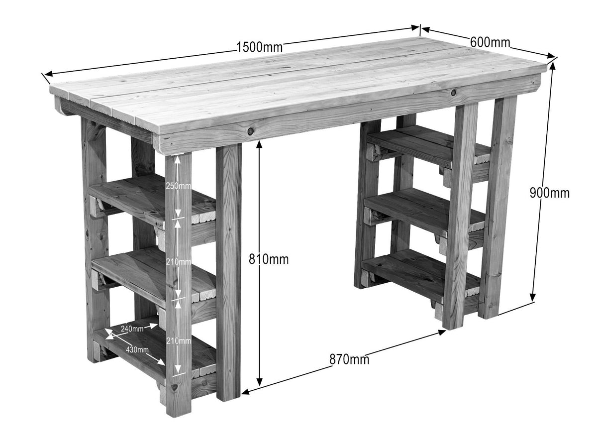 Garden potting table, multi purpose workbench (150cm)