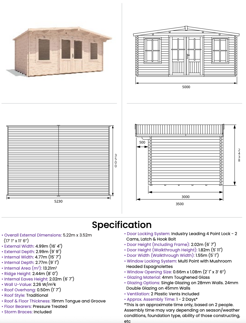 The Hawks Perch 19mm Log Cabin
