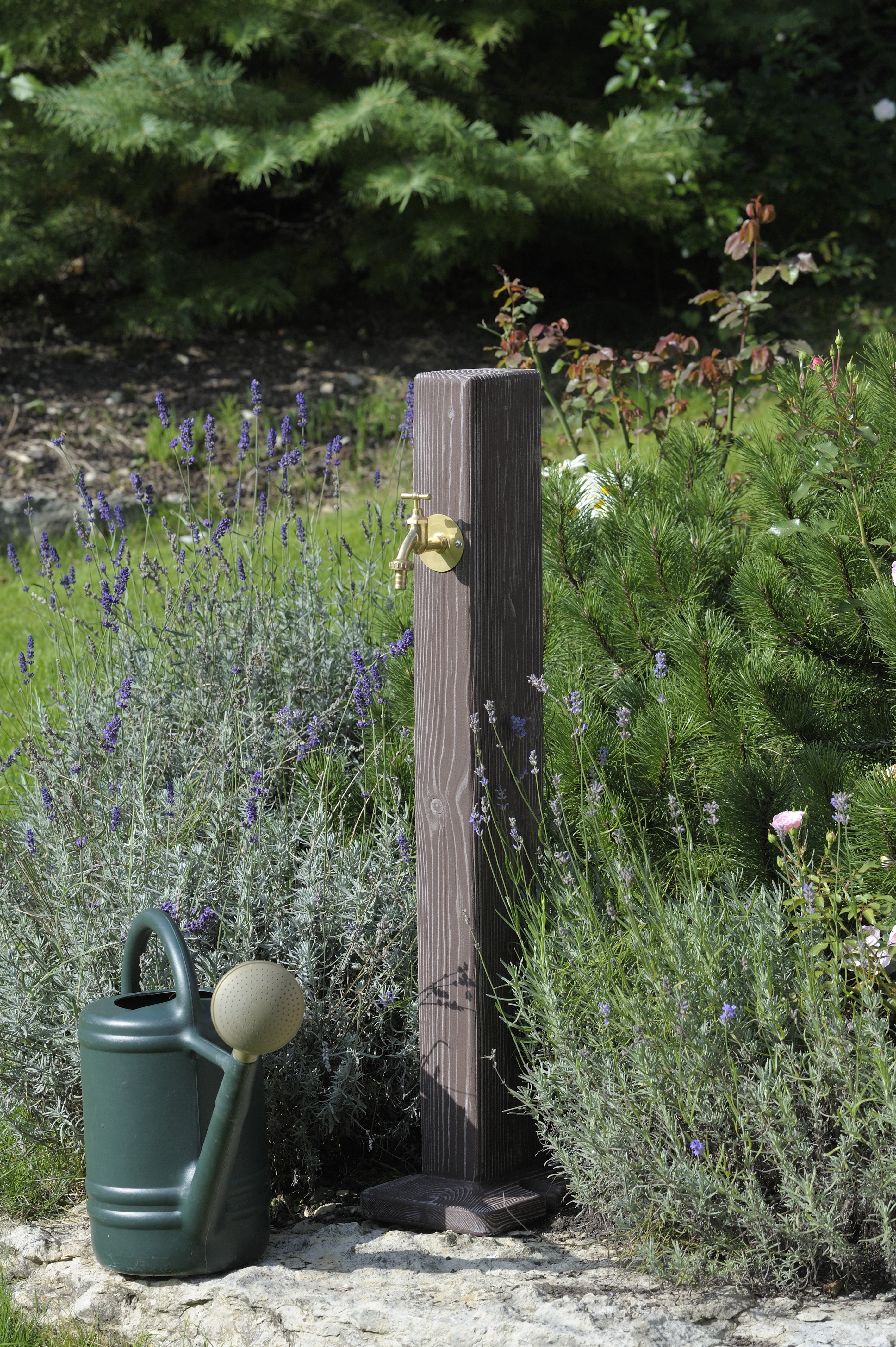 Wooden "walnut wood effect" watering post