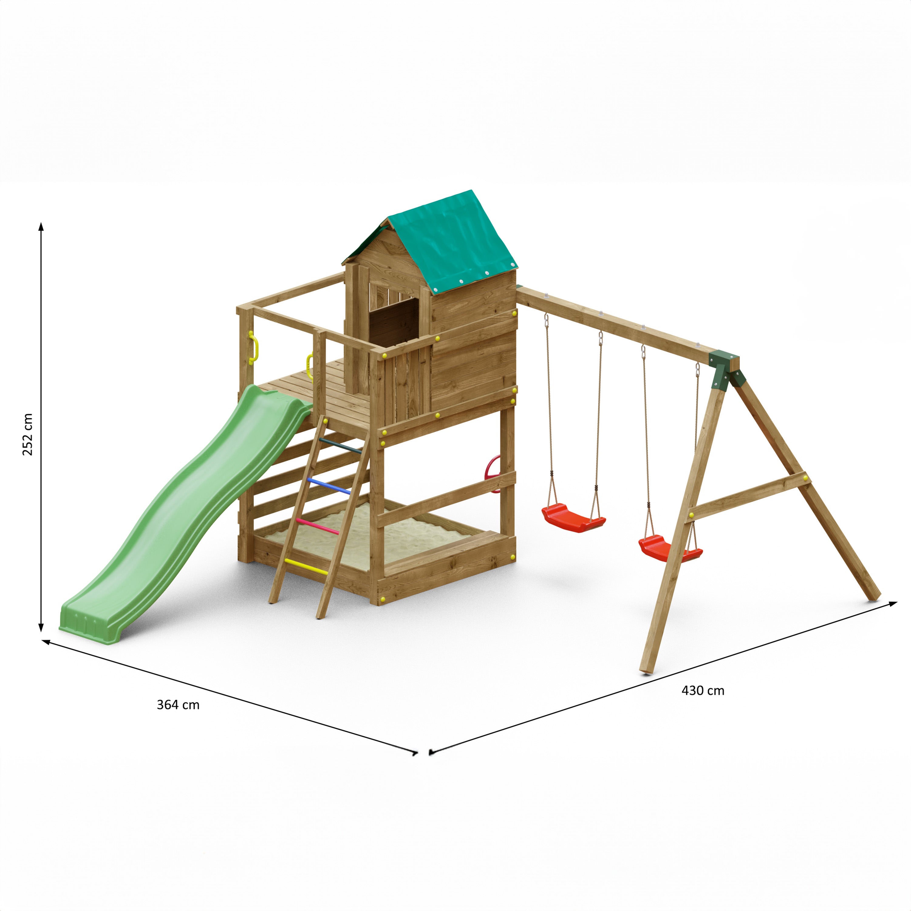 Jarcus Premium Wooden Play Tower | Outdoor Kids Climbing Frame