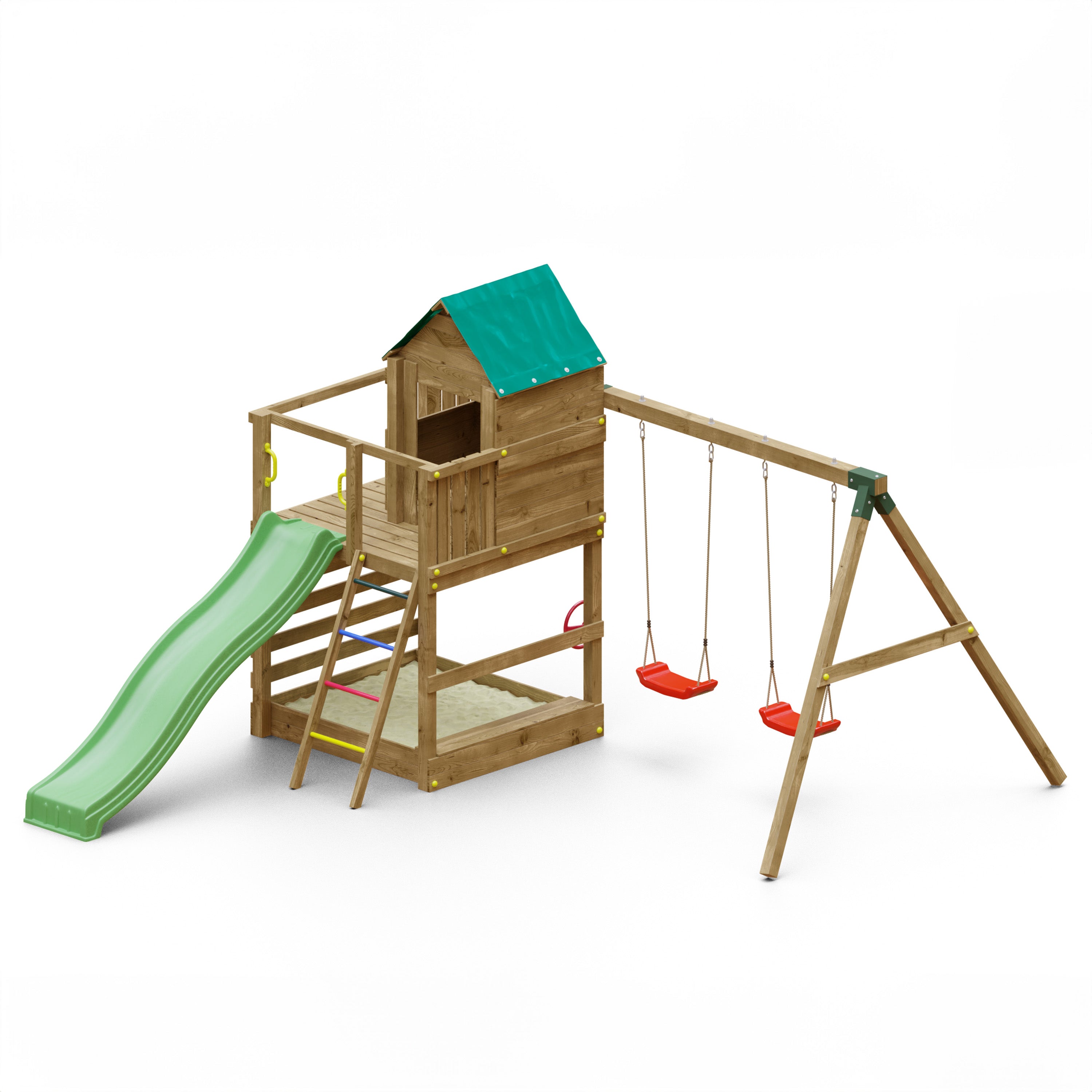 Jarcus Premium Wooden Play Tower | Outdoor Kids Climbing Frame