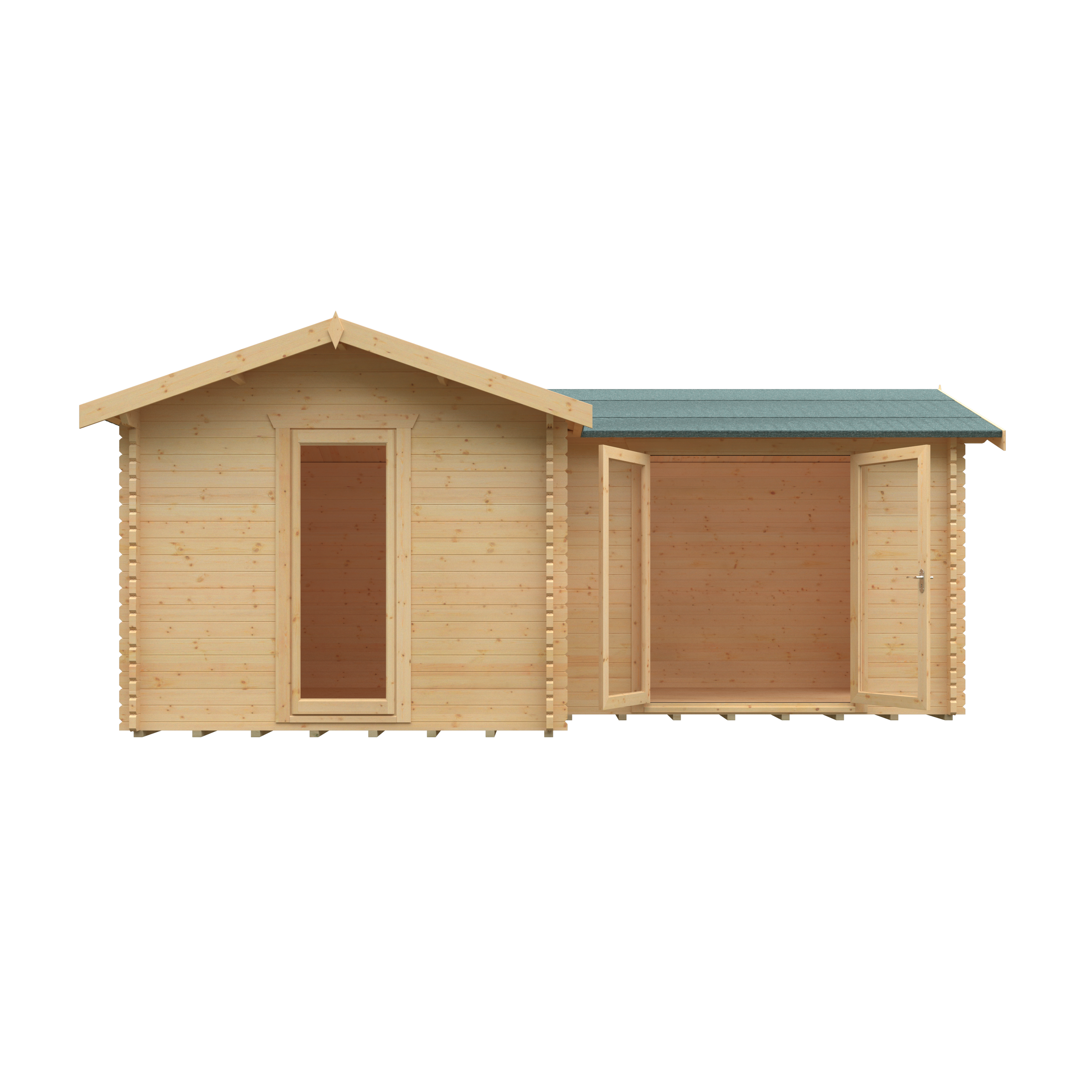 L-SHAPED CABIN 44mm Log Cabins