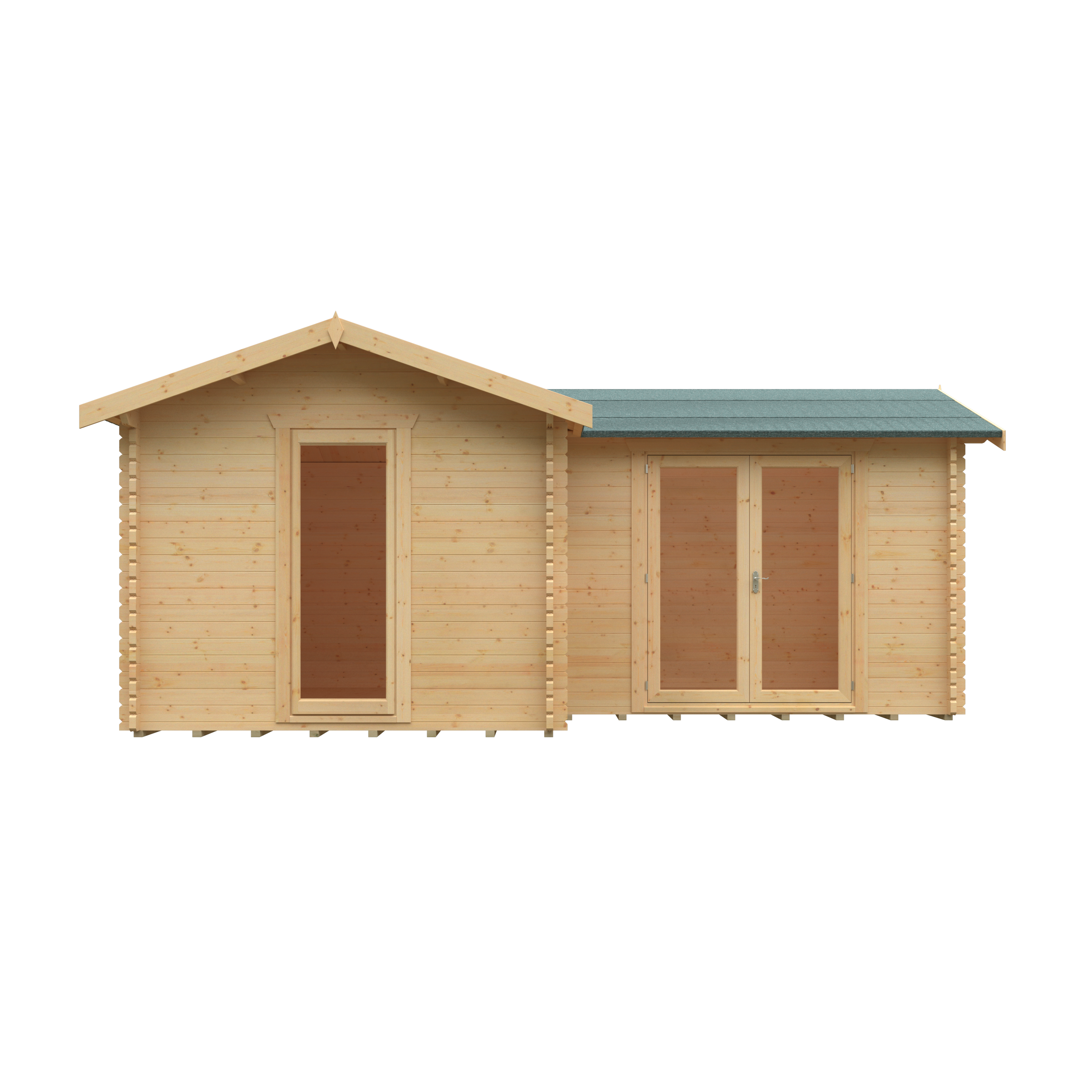 L-SHAPED CABIN 44mm Log Cabins
