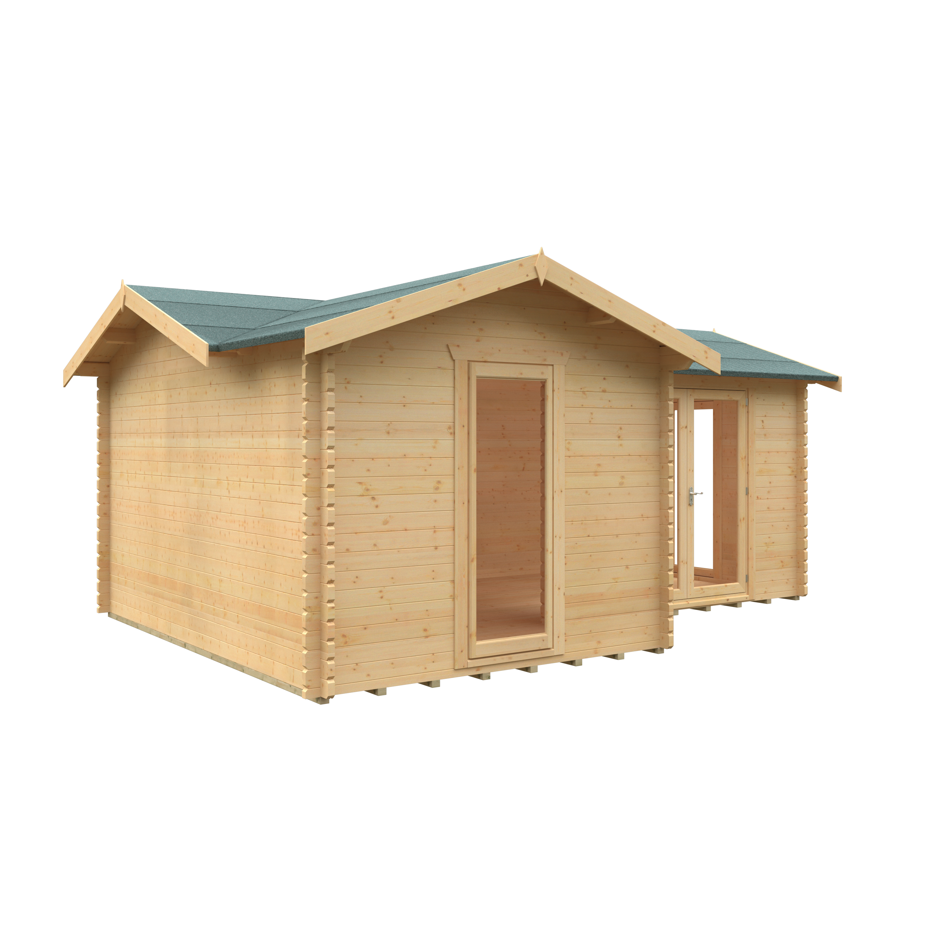 L-SHAPED CABIN 44mm Log Cabins