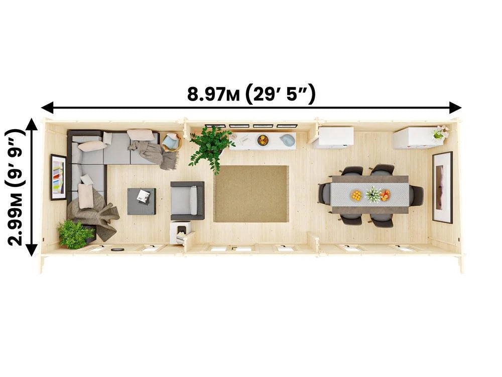 The Lynx Lair 19mm Log Cabin