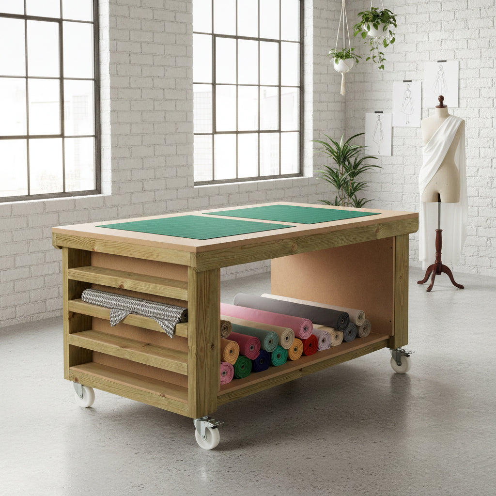 Wooden Workbench MDF Top with Extra shelving Depth-4ft
