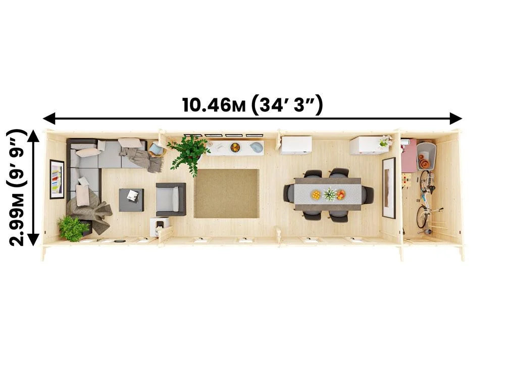 The Monkey Multiroom 19mm Log Cabin