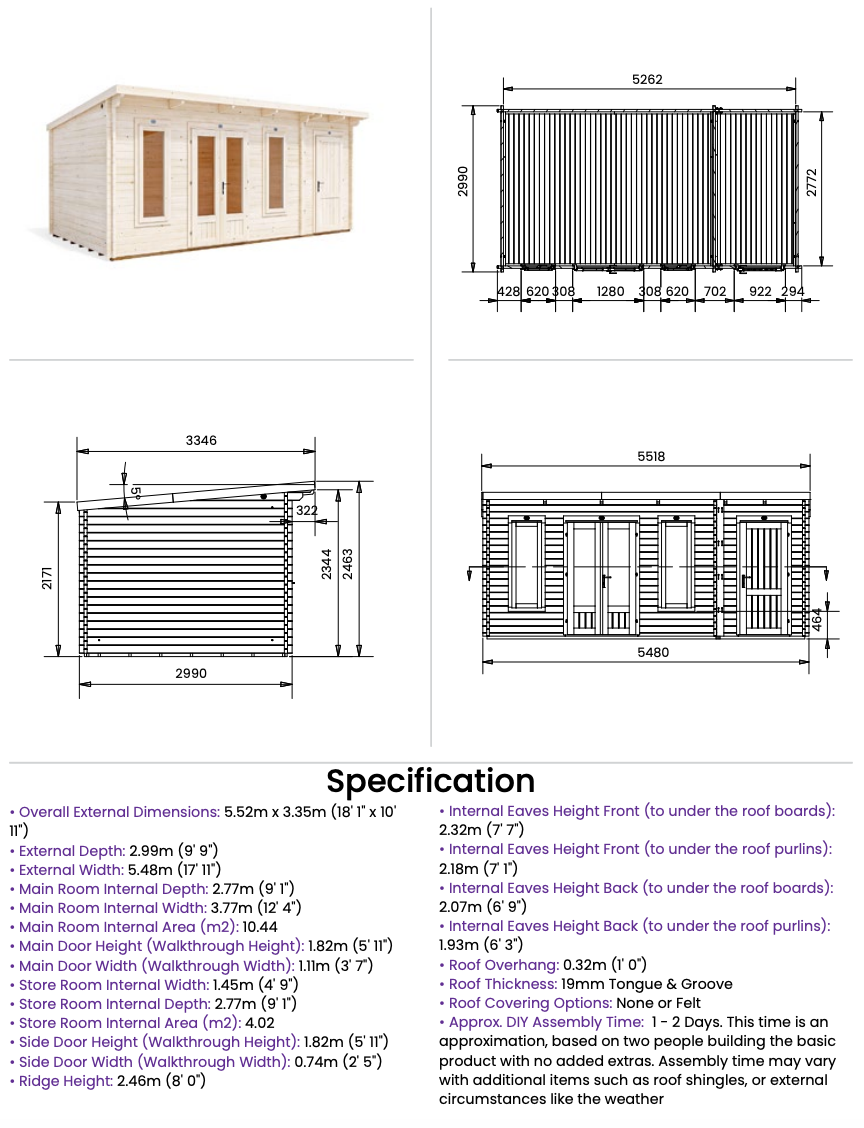 The Monkey Multiroom 19mm Log Cabin